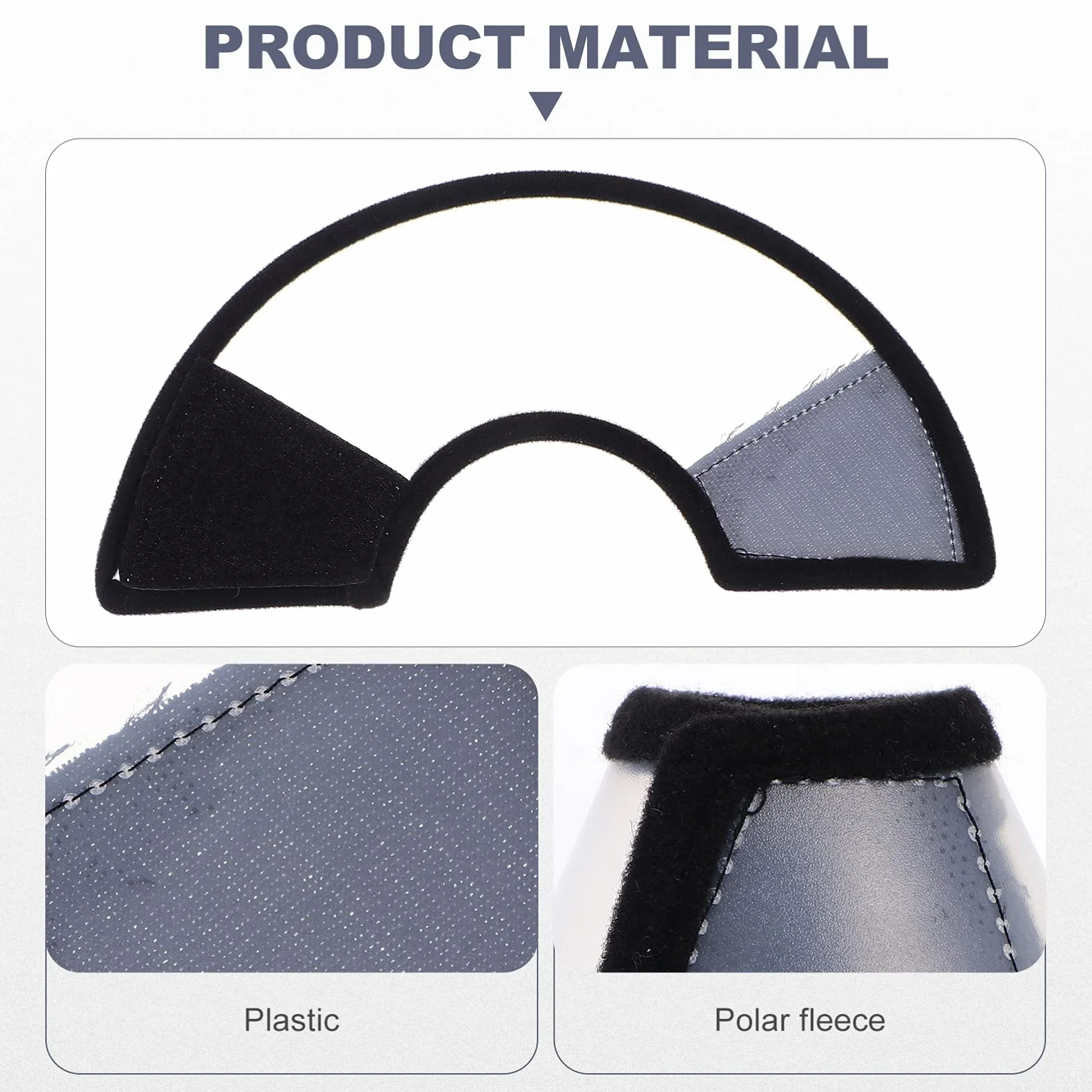 Mipcase Collier Anti-Léchage pour Hamster en Polaire et Plastique, 2 Pièces, Facile à Mettre et Enlever, Anneau de Protection Cou Irritabilité et Blessures