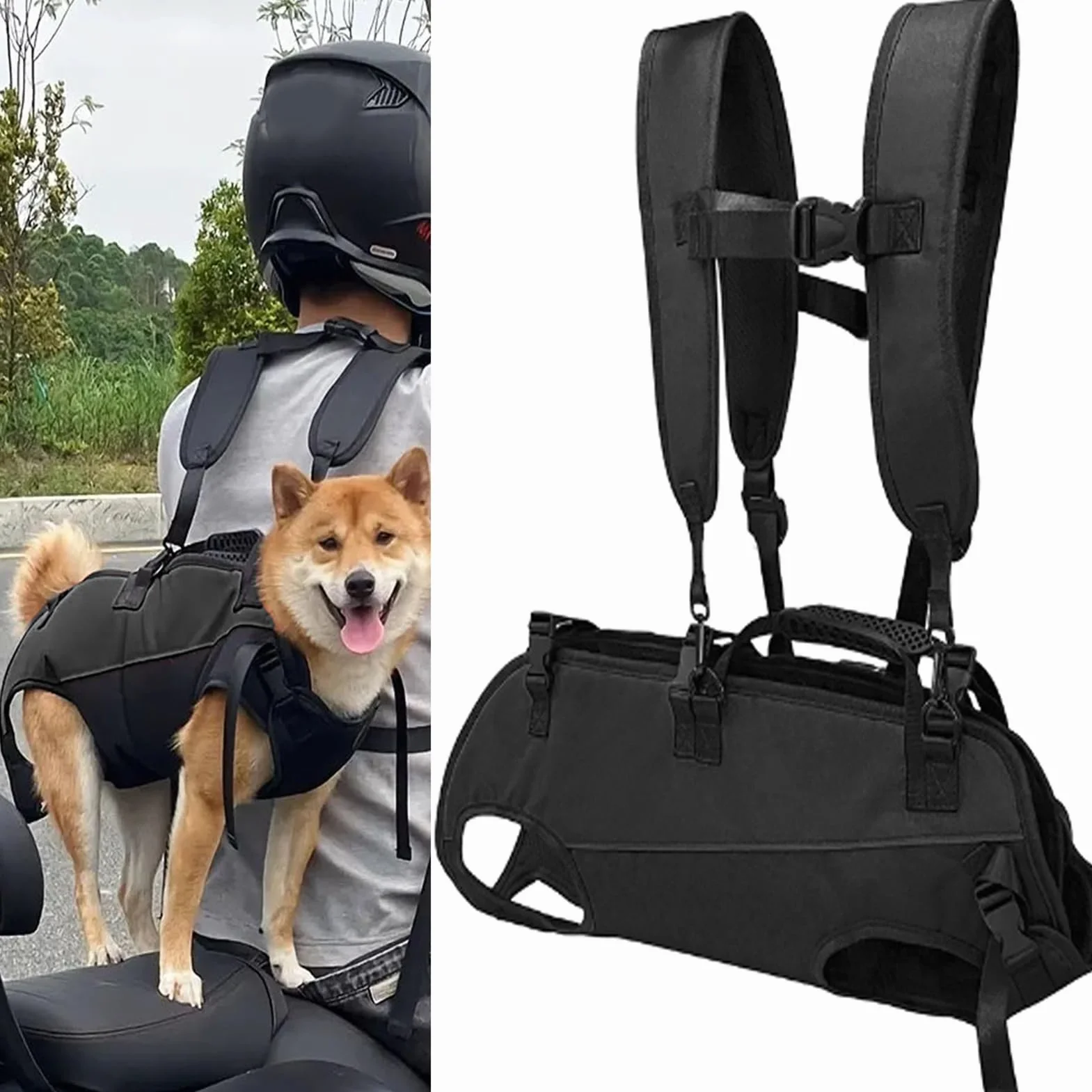 Écharpe de transport pour chien, sac à dos horizontal portable pour voyage randonnée vélo