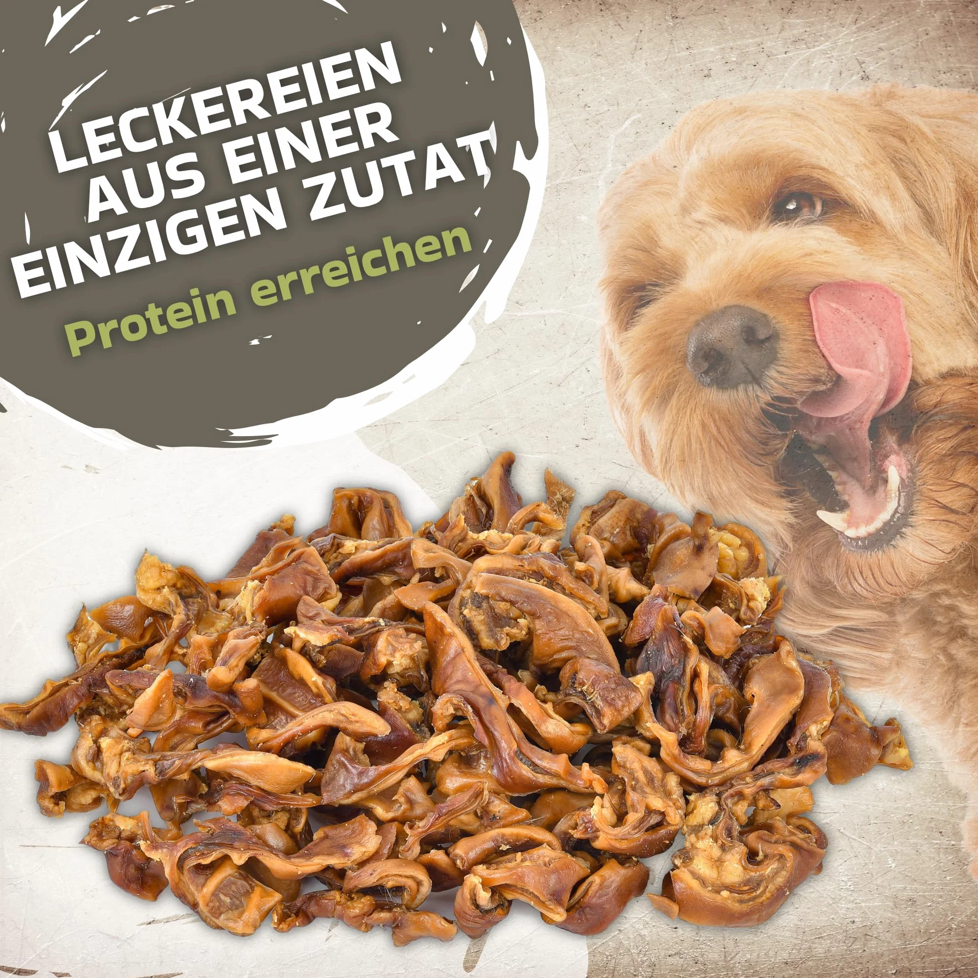 Oreilles de porc naturelles en bandes 1 kg | Idéal pour les petits chiens | Bandes d'oreilles de porc saines comme article à mâcher pour votre chien
