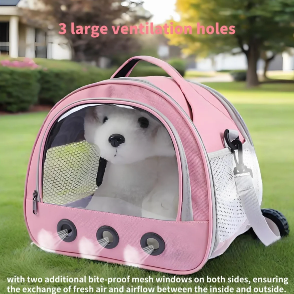 SOONHUA Sac de Transport pour Petits Animaux, Voyage Portable avec Fenêtre Transparente et Maille Respirante pour Cochon d'Inde