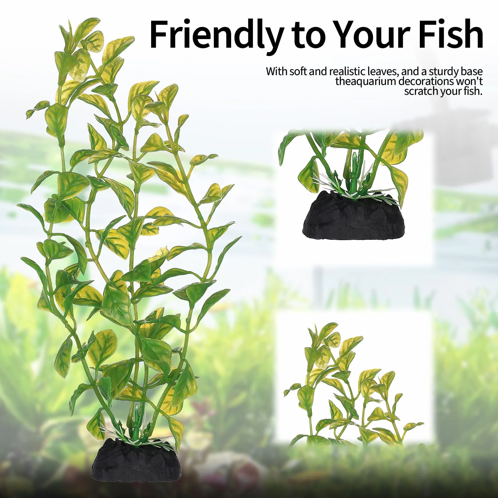 Plantes Aquarium Artificielle 11 Pcs, Decoration Aquariums en Plastique