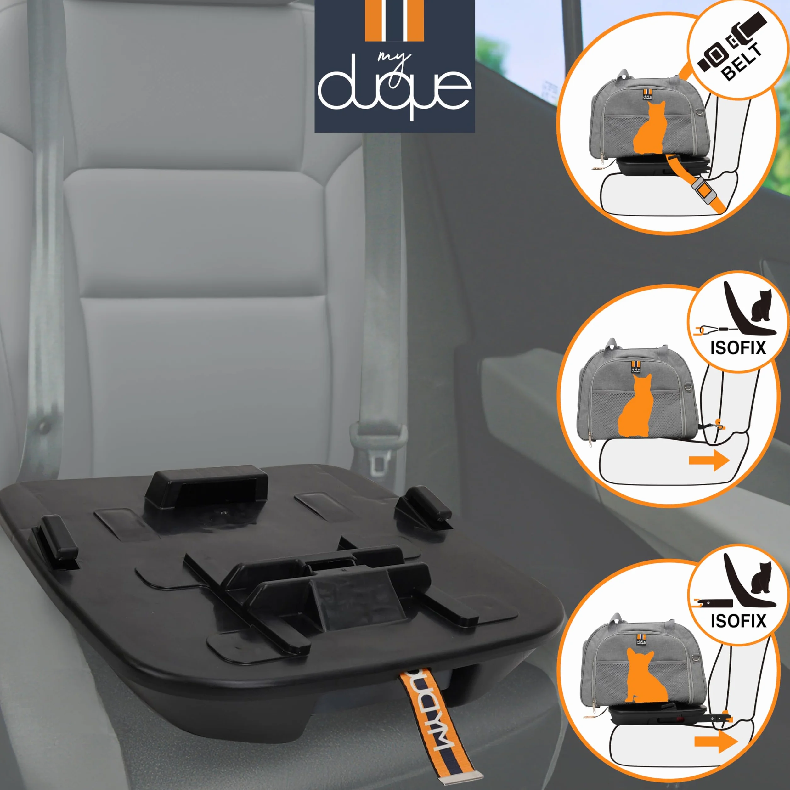Car-GO Cage de Transport pour Chien et Chat avec Base ISOFIX, Côtés Extensibles, Gris