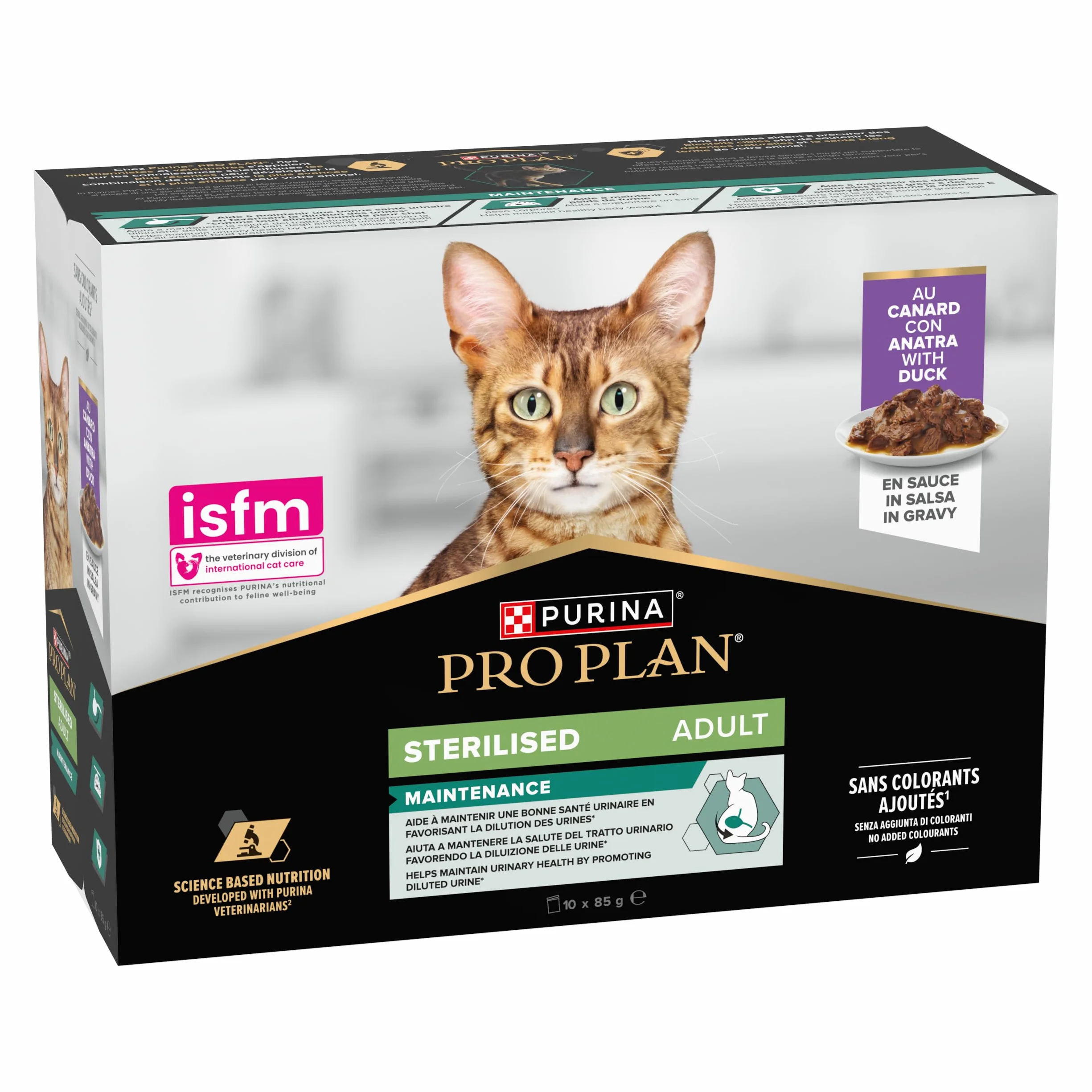 PRO PLAN Adulte Stérilisé Maintenance Canard en Sauce 10x85g