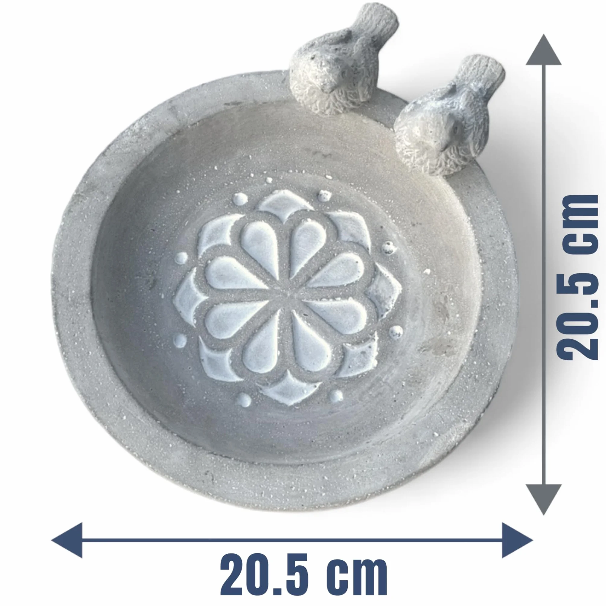 MIJOMA Bain d'oiseaux en ciment résistant au gel pour jardin, décoration fleurs et oiseaux