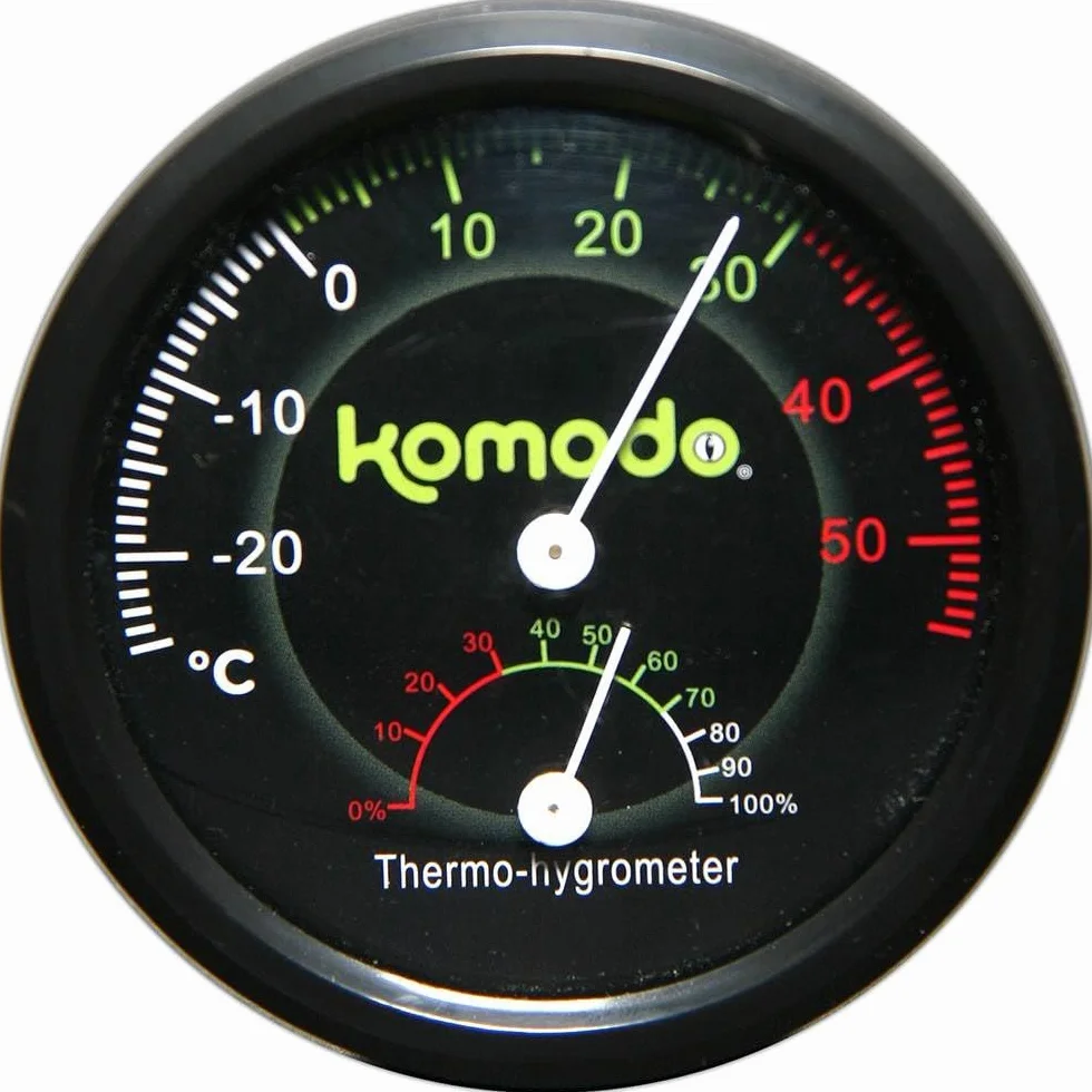 Komodo Komodo Combined Thermometer Hygrometer Analog pour Reptile/Amphibien