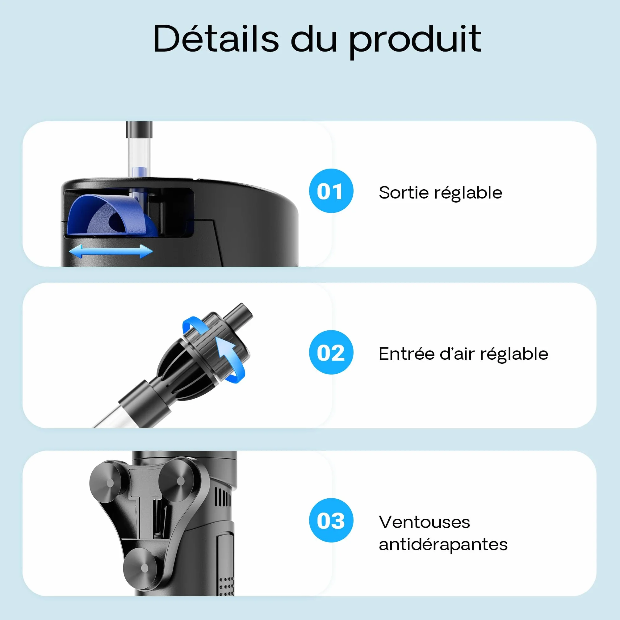 SunSun CUP-807 Pompe d'aquarium 4 en 1 700 l/h 10 W Stérilisateur UVC 7 W 500 l