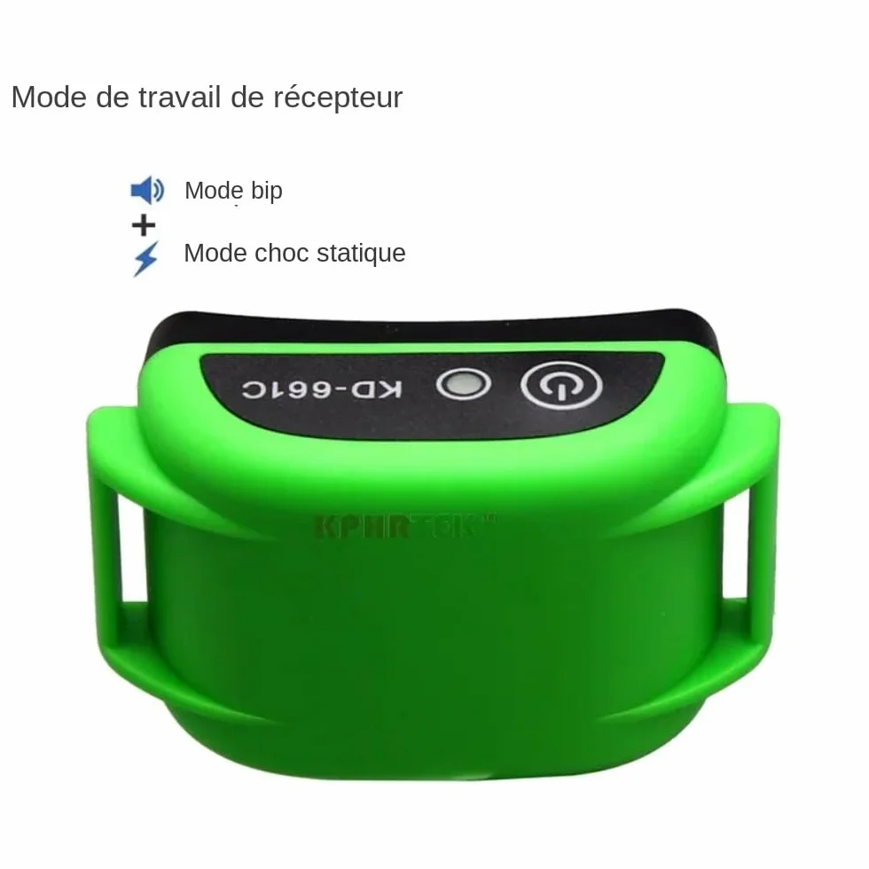 Système de clôture électronique sans fil pour chien, émetteur et récepteur rechargeables 661C-G-1