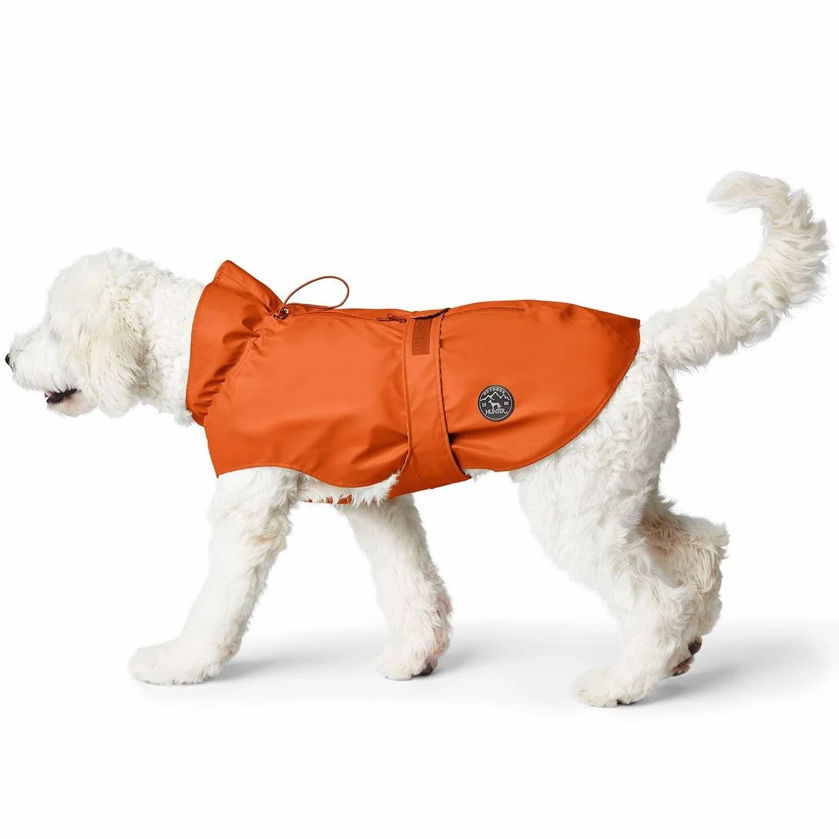 Hunter Manteau de Pluie Milford pour Chien, Orange, Coupe Ergonomique, Protection optimale, réglable, Fermeture éclair, Facile d'entretien