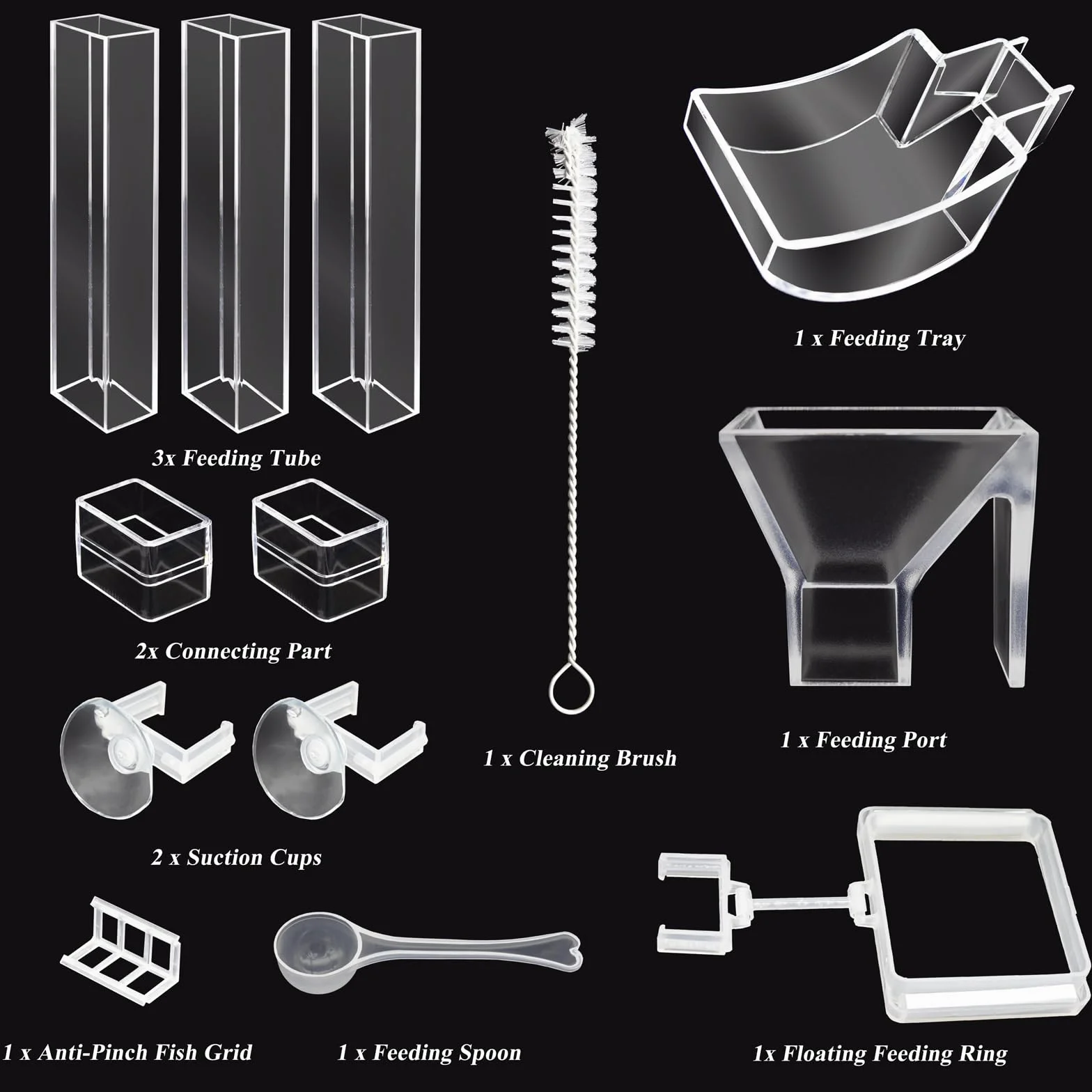 Tube d'alimentation Assemblé pour Crevettes, Aquarium, Kit avec Plat Transparent