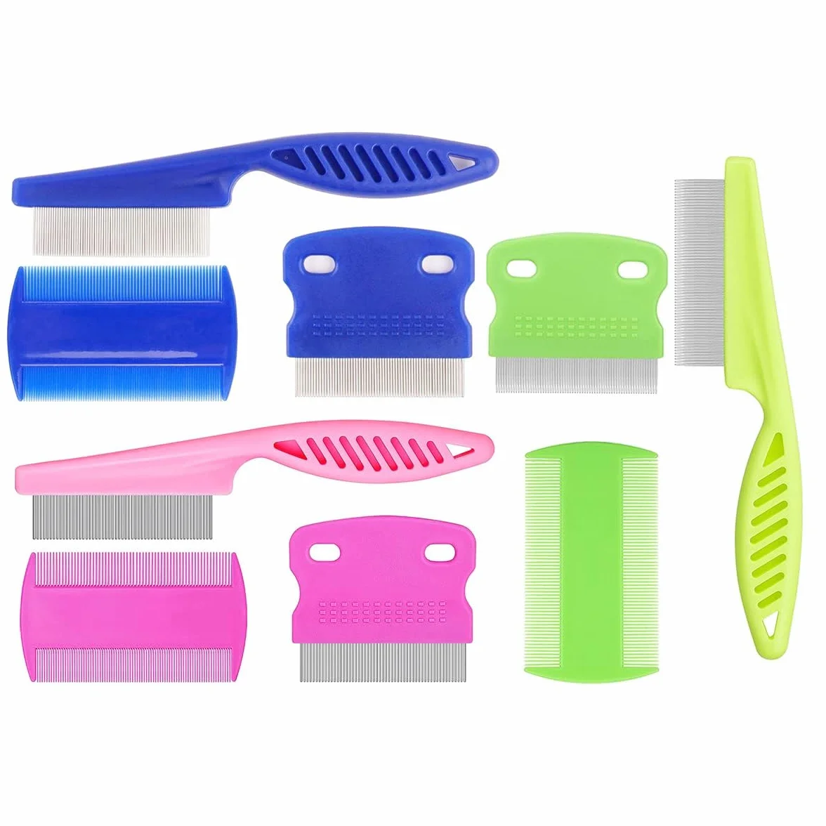 9 Peigne Anti Poux, Peigne Anti Puces pour Chat et Chien, Peigne Puces Chat et Chien pour Enlever les Taches de Larmes/Poux/Tangles/Croûte/Saleté