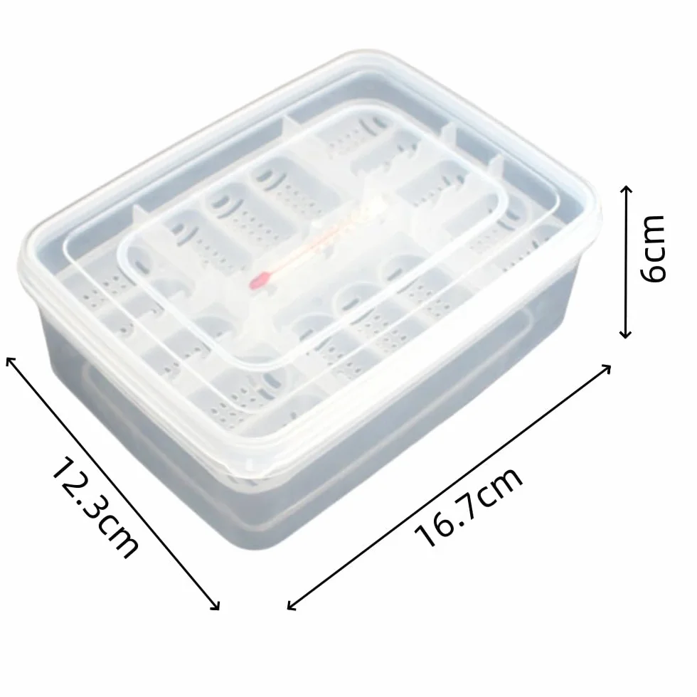Incubateur Reptiles Boîte d'Élevage Transparente 16 Grilles pour Œufs Serpents Lézards Amphibiens