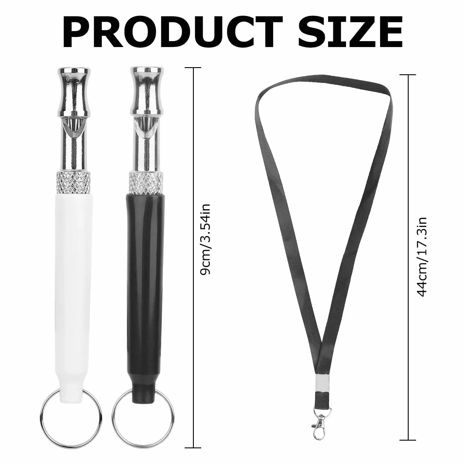 Lot de 2 Sifflet Chien Ultrason Anti Aboiement Fréquence Réglable avec Cordon