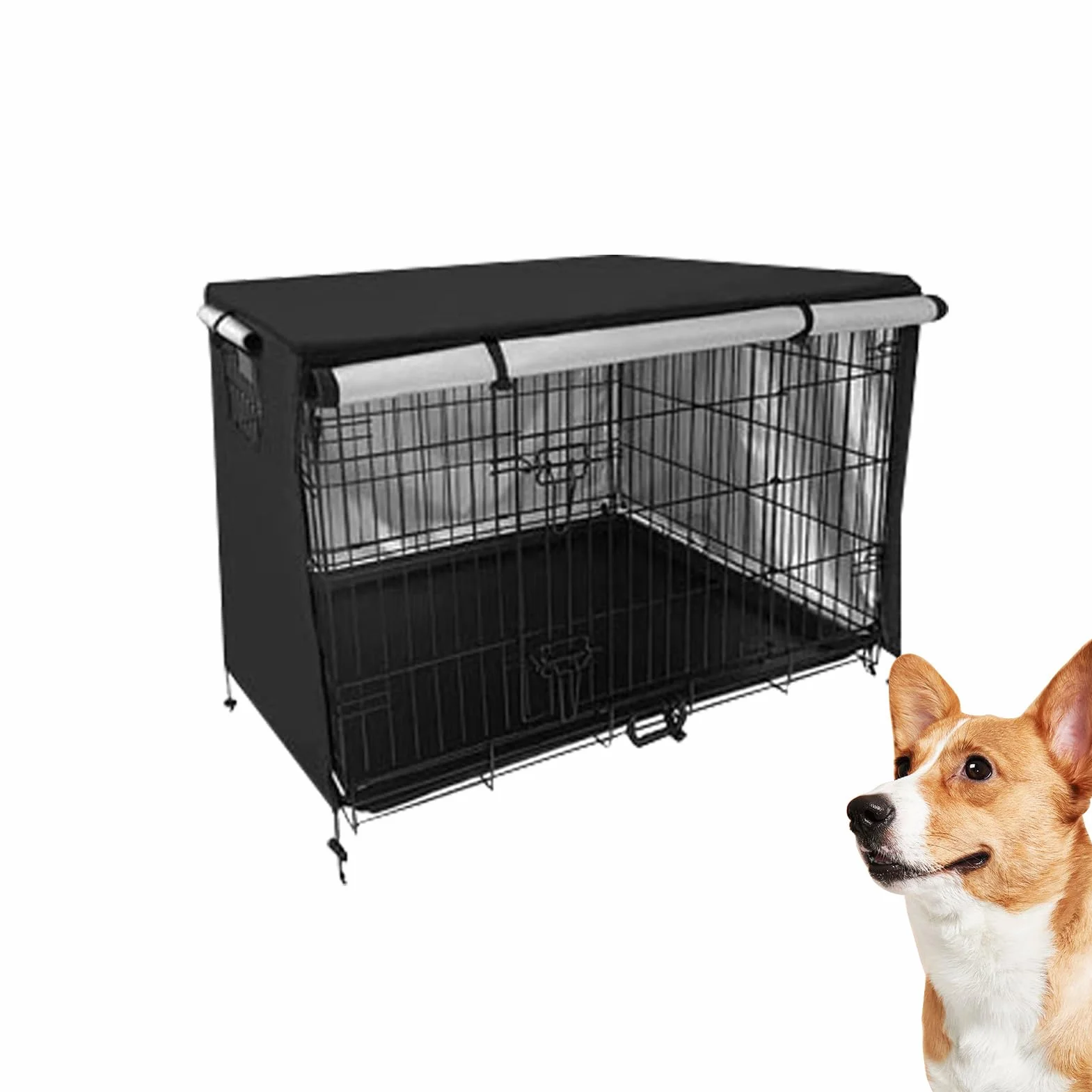 Bache Cage Chien Imperméable Respirante en Polyester, Housse de Niche pour Animaux
