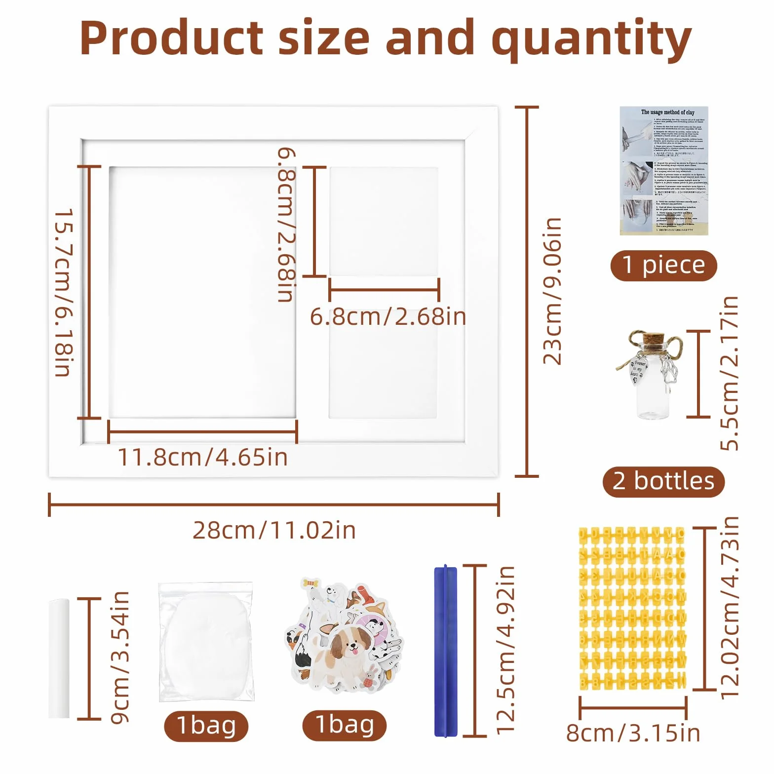 Kit Empreinte Bébé Main et Pied avec Argile pour Nouveau-Né, Chien, Chat