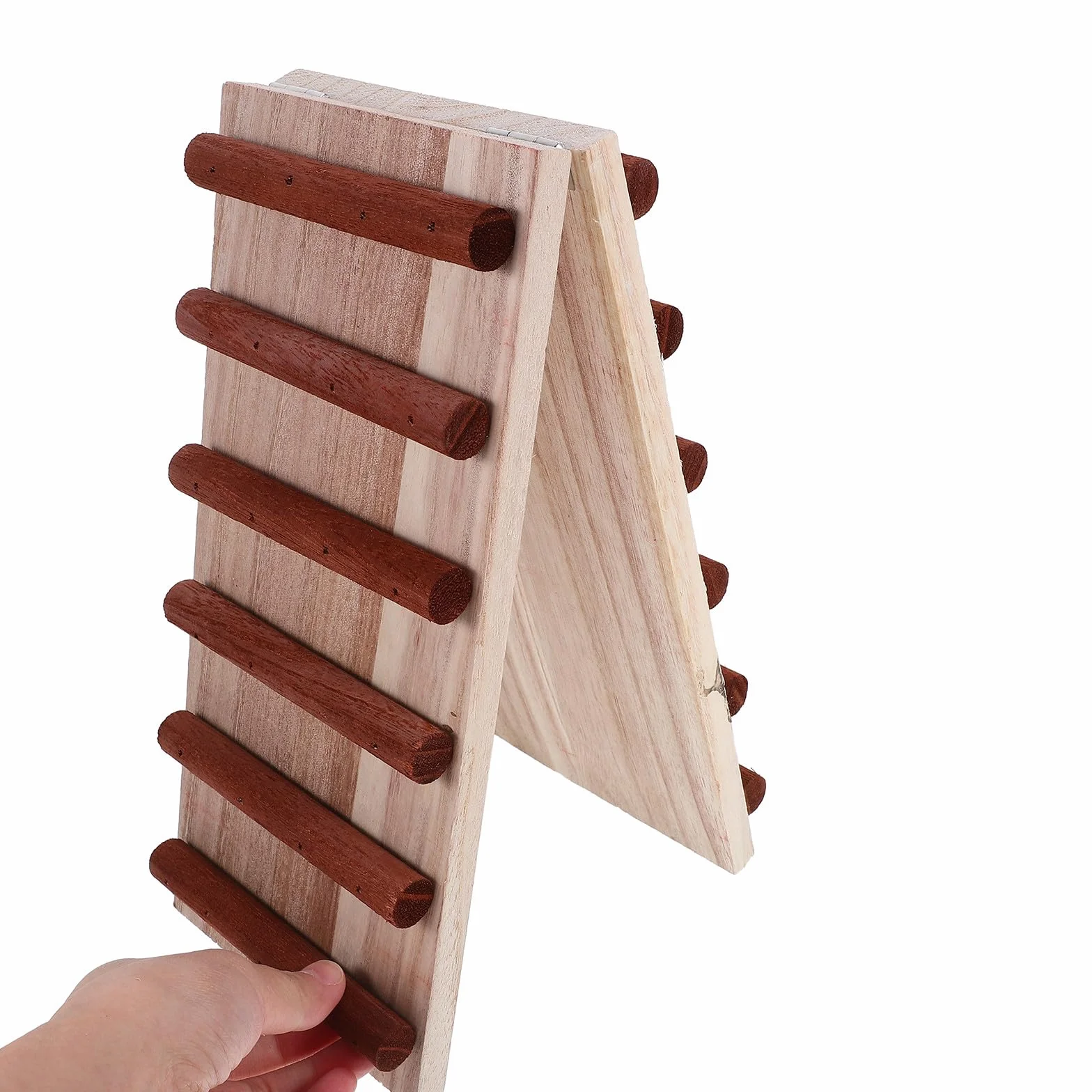 SHINEOFI Échelle en Bois pour Petits Animaux Matériau Naturel et Sûr, pour Cage, Favorisant Exercice et Jeu sans Bavure, Couleur Kaki
