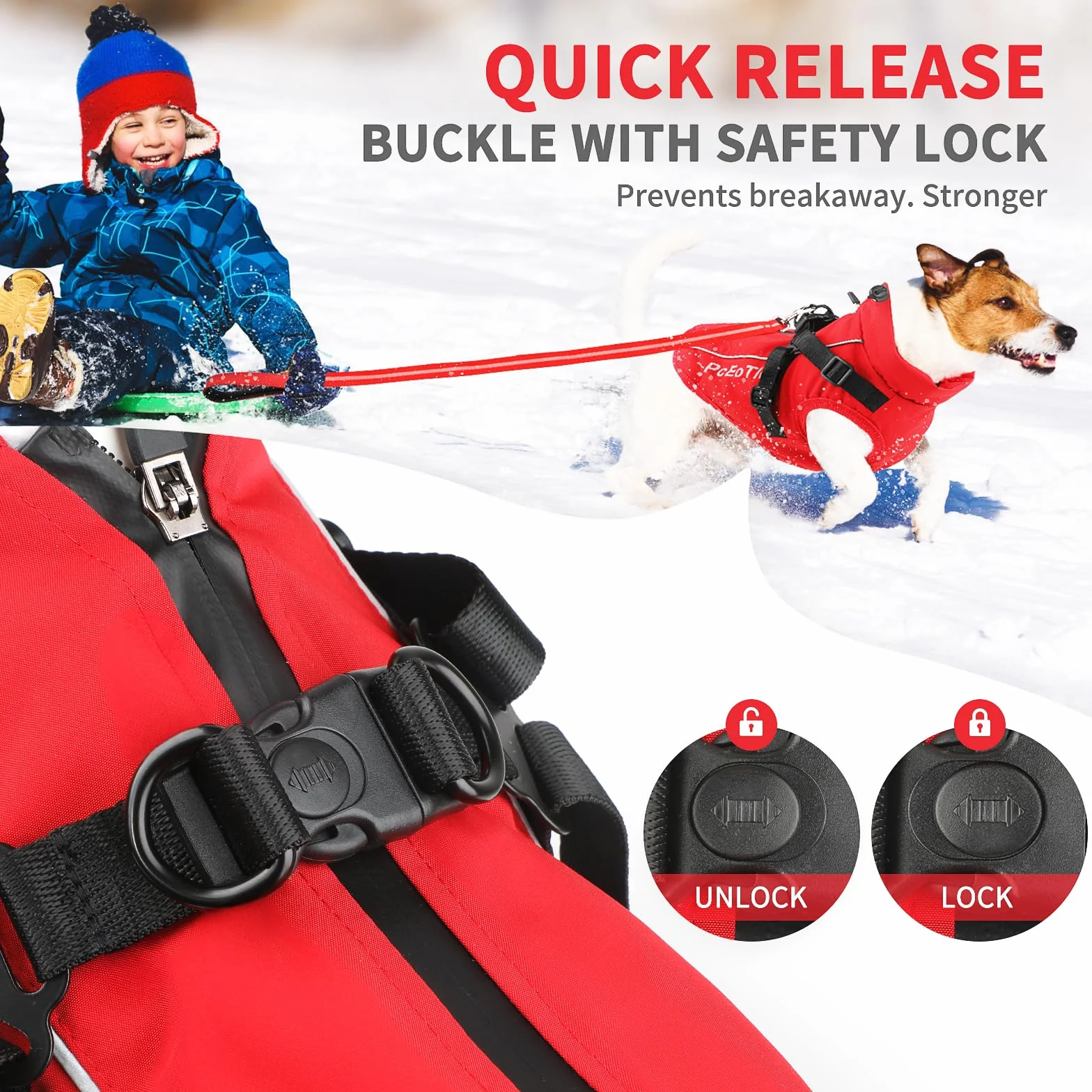 Manteau imperméable pour chien petite taille veste chaude réfléchissante harnais hiver coton rouge taille M