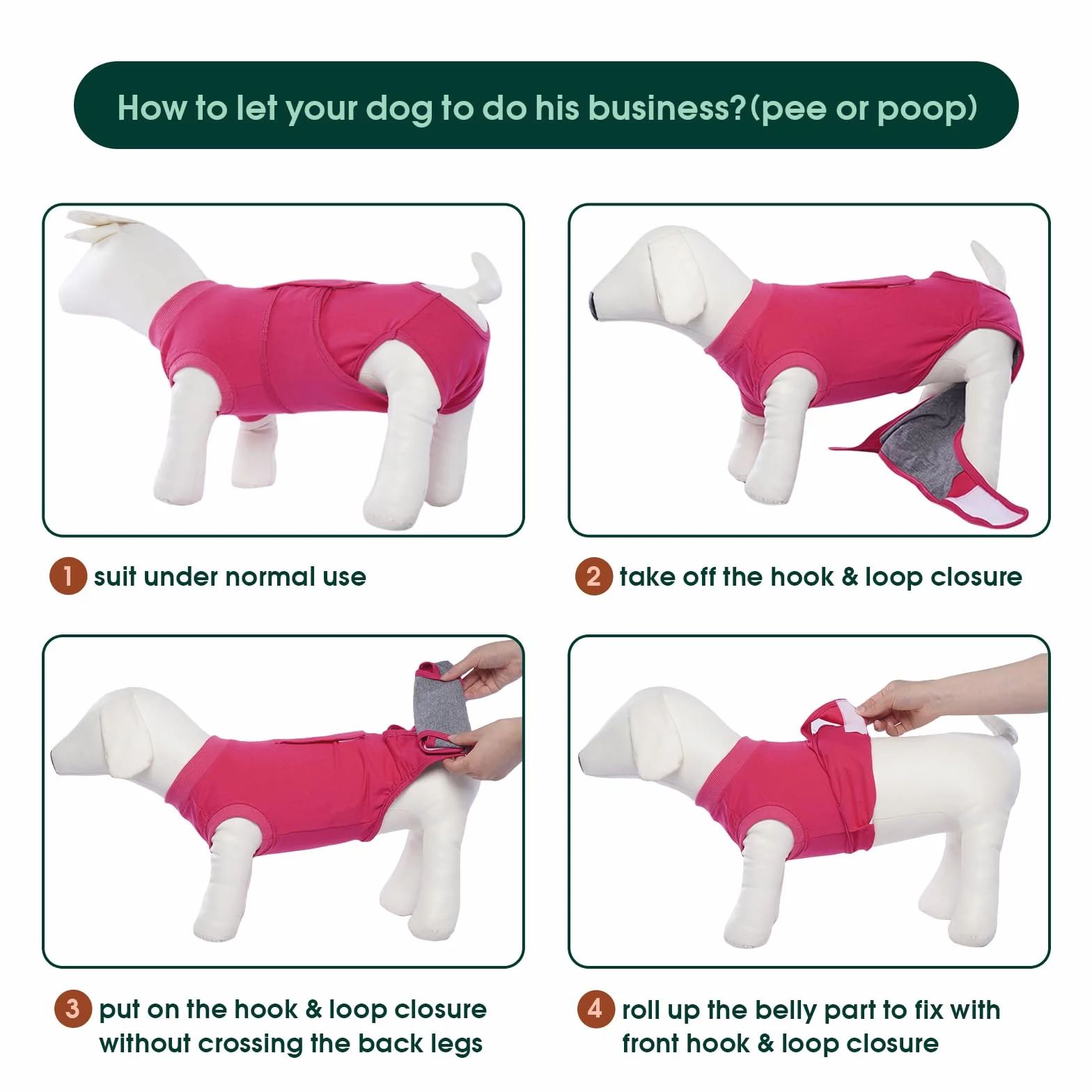 Kuoser Combinaison de récupération XXL pour chien après chirurgie - Gilet post-opératoire réglable rose