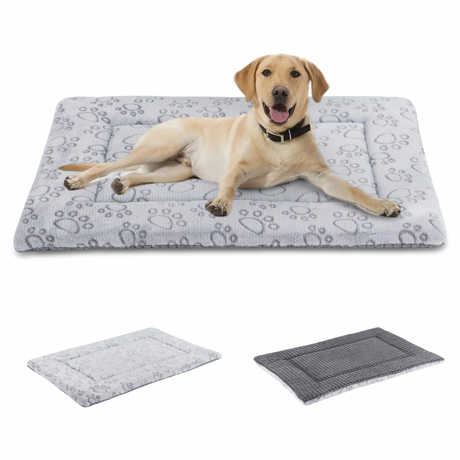 IEUUMLER Matelas pour Chien Réversible Doux - Coussin Lavable pour Chat et Chien - Facile à Transporter Extérieur FC014 (Gris, 45 * 33cm)
