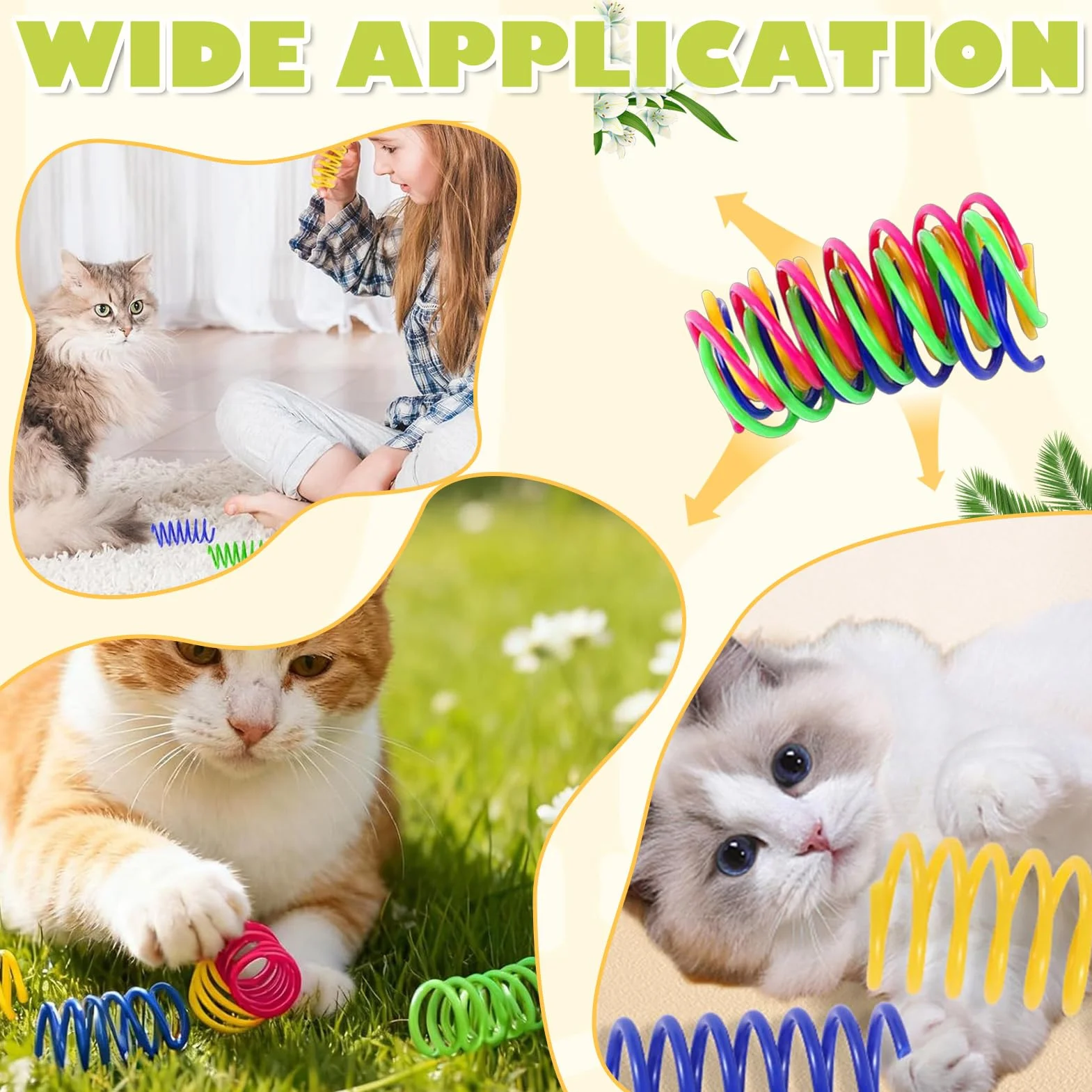 40 Pièces Ressorts en Spirale Chat Jouets Interactif Jouet à Spirale Pliable Plastique Cadeau Animaux Sautant