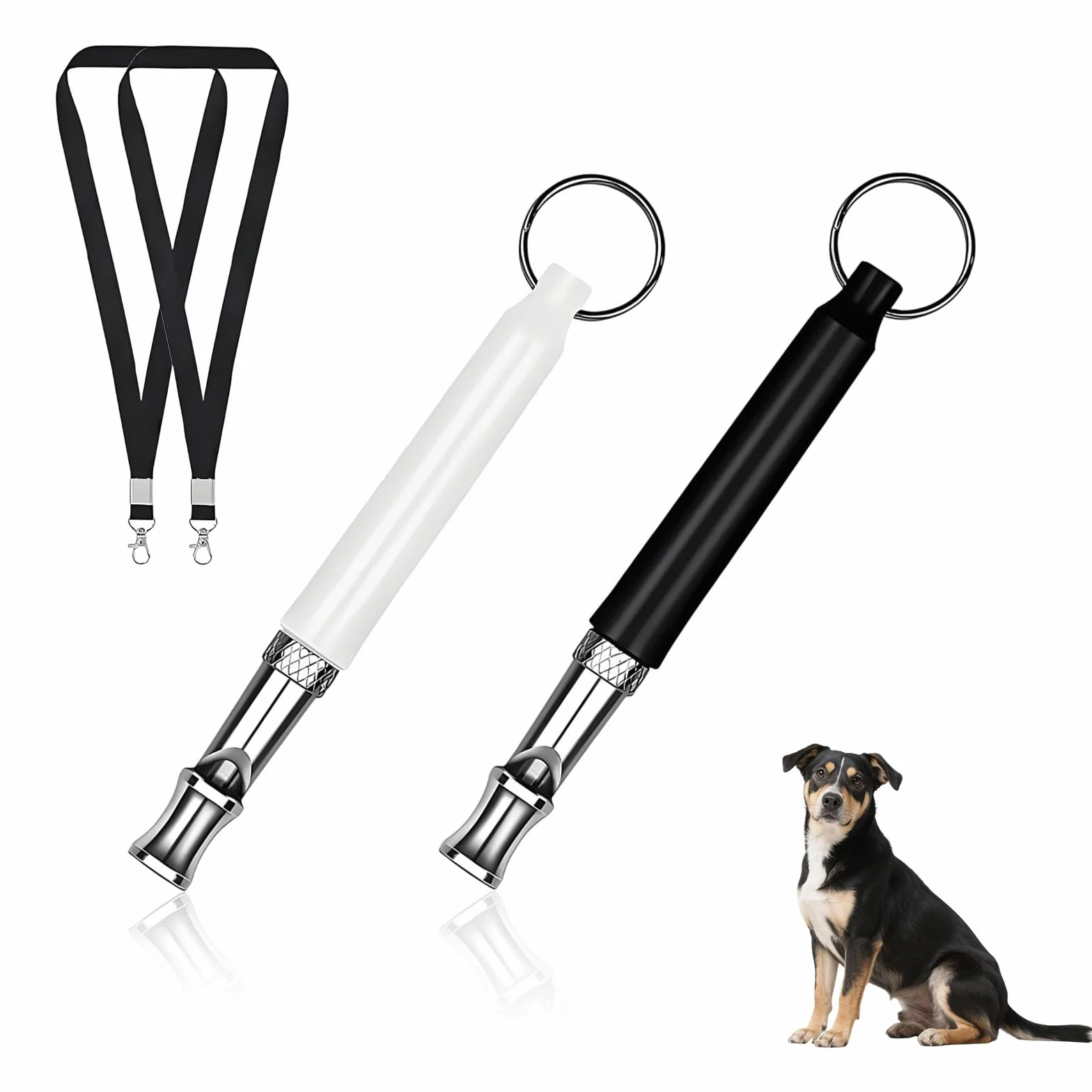 Sifflet Ultrason Chien Anti Aboiement Lot de 2 – Haute Fréquence Silencieux Aide Rappel Éducation Canine