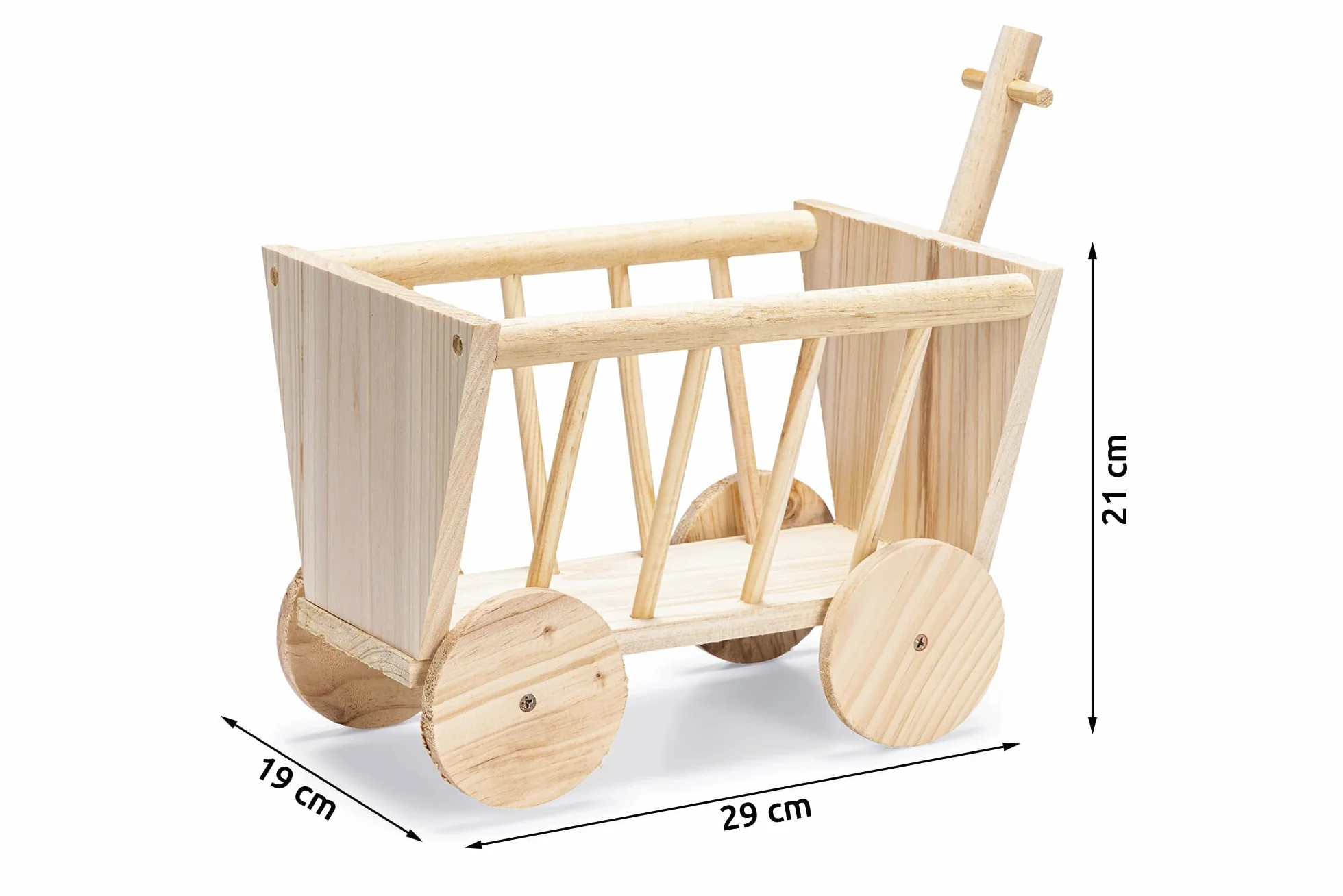 Flamingo Râtelier en Bois Chariot pour Rongeur 29 cm