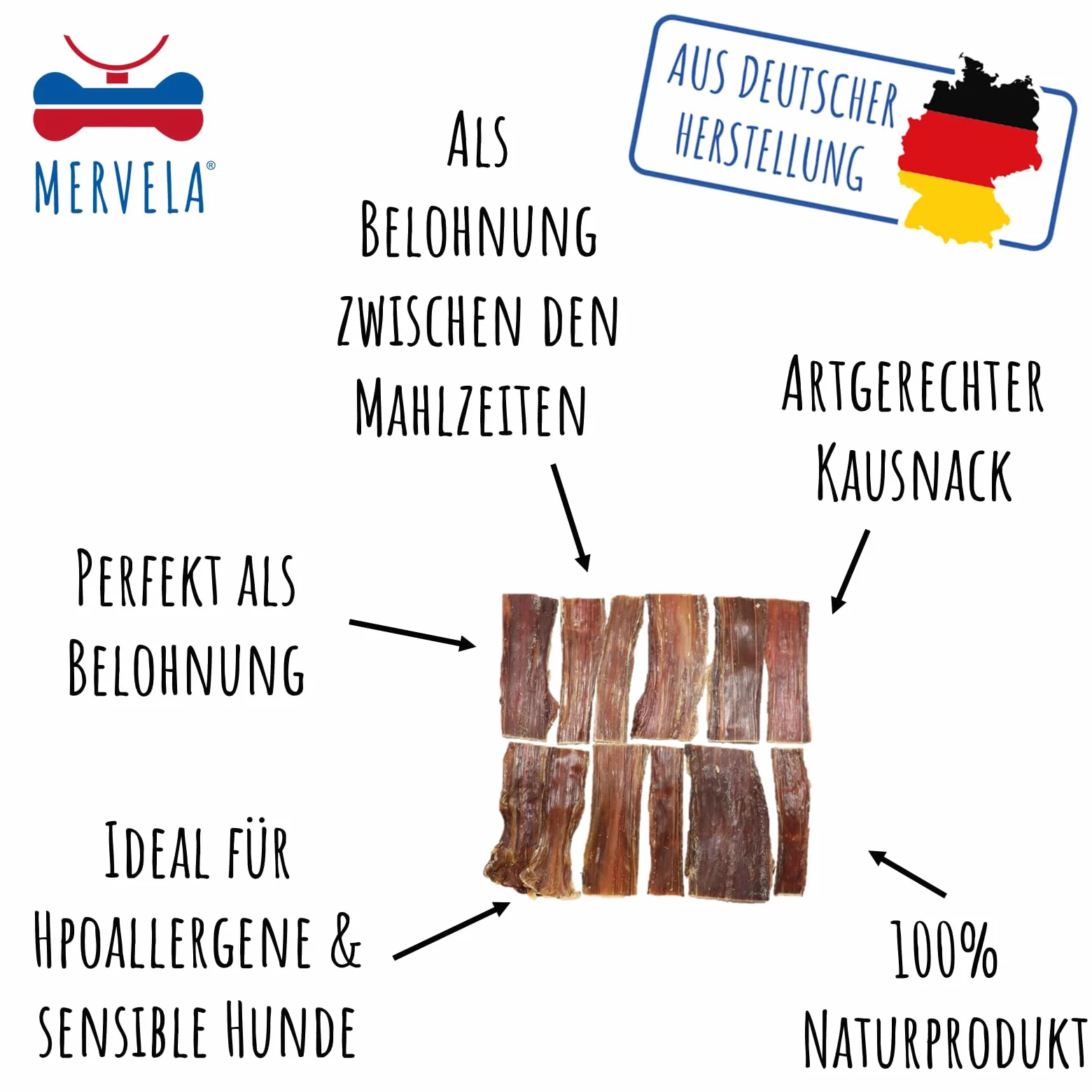 Viande séchée naturelle pour chien | Hypoallergénique | 100 % cheval | Séchée à l'air doux | Sans céréales | Friandise à mâcher de qualité supérieure en provenance d'Allemagne | 1 kg