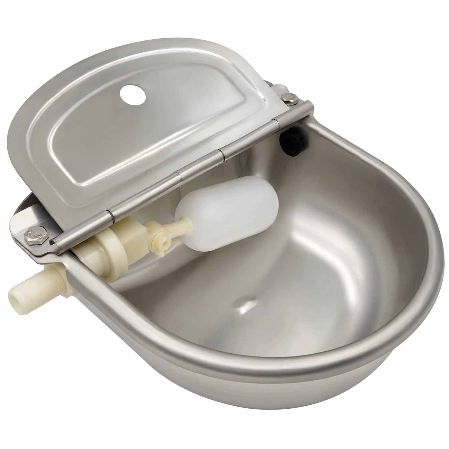 Abreuvoir Automatique en Acier Inoxydable avec Valve Flotteur pour Bovins, Chevaux, Moutons