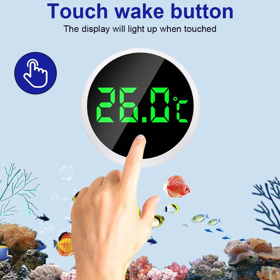 Flintronic Thermomètre d'Aquarium Numérique, Affichage LED, Capteur de Température Haute Précision