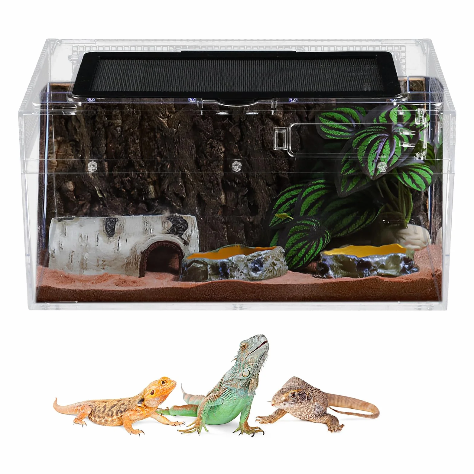 Terrarium pour Reptiles 30x18x15cm Boîte d'élevage Acrylique Portable Habitat