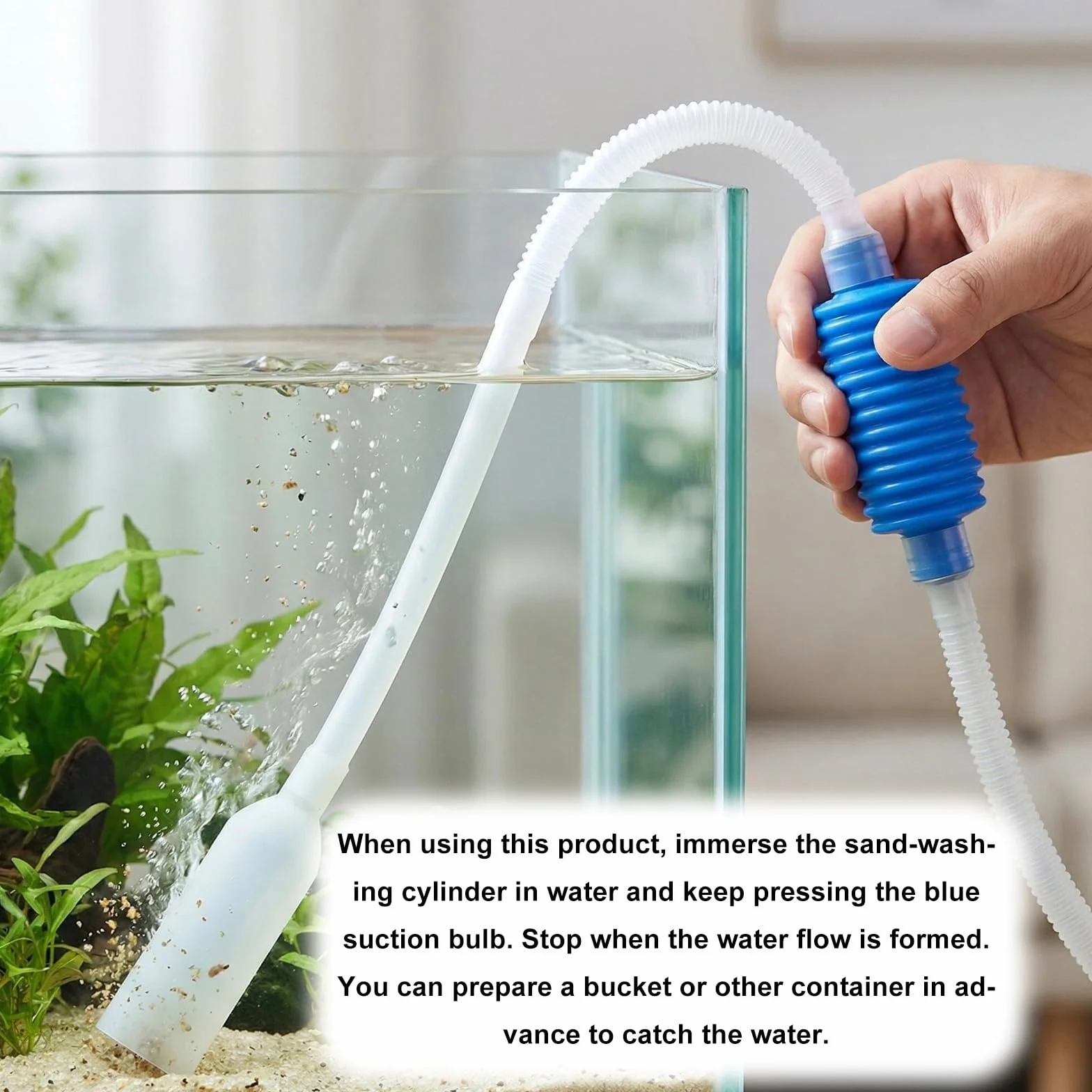 Nettoyeur d'Aquarium - Kit Pompe avec Siphon et Filtre à Gravier