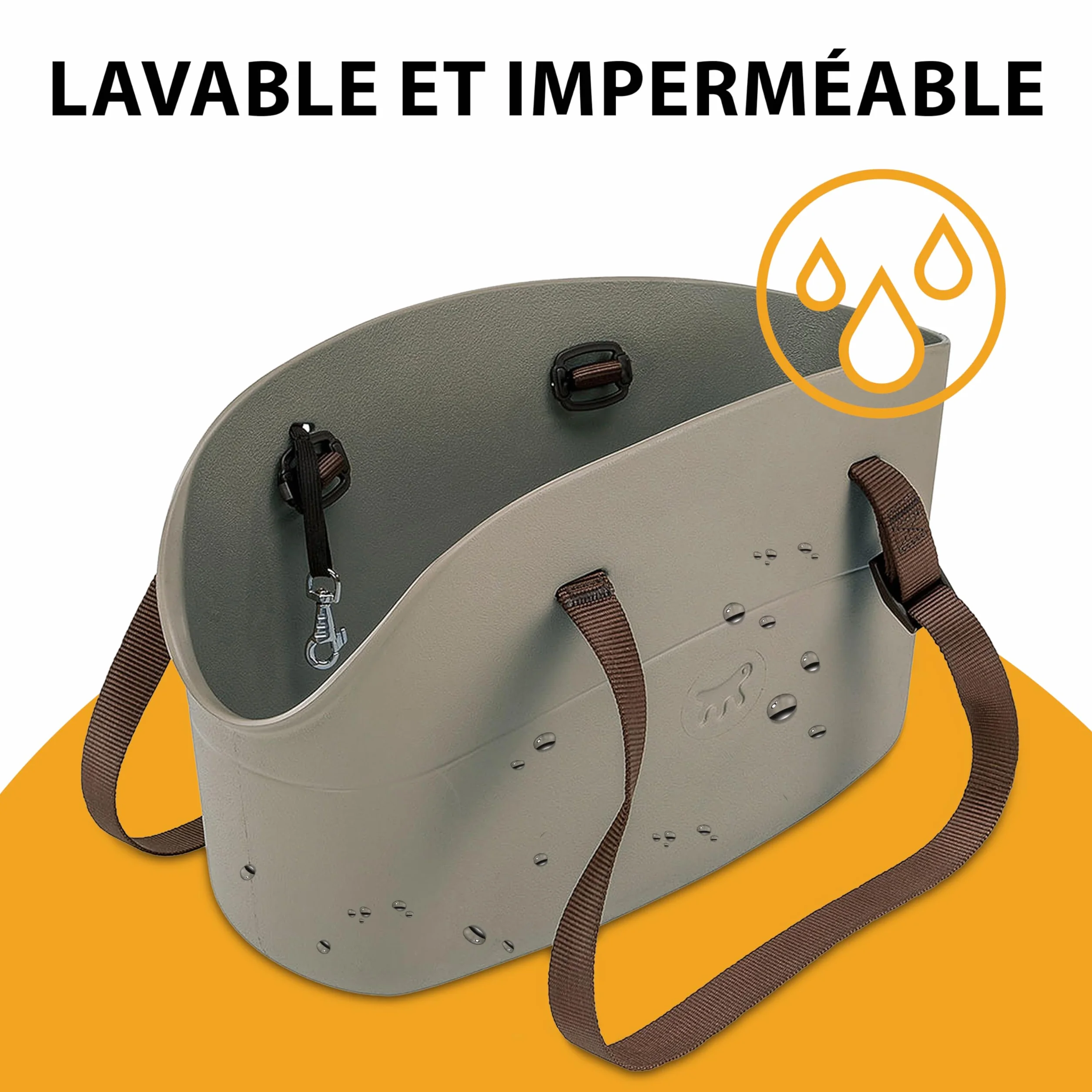 Ferplast Sac pour chiens WITH-ME SMALL caoutchouc EVA poignées réglables ceinture de sécurité 14 x 35 x h 22 cm Taupe