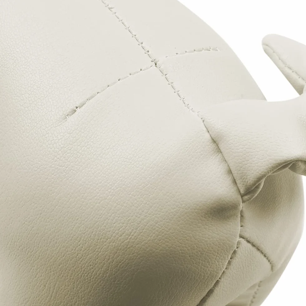 Mannequin chien cuir debout blanc S affichage magasin