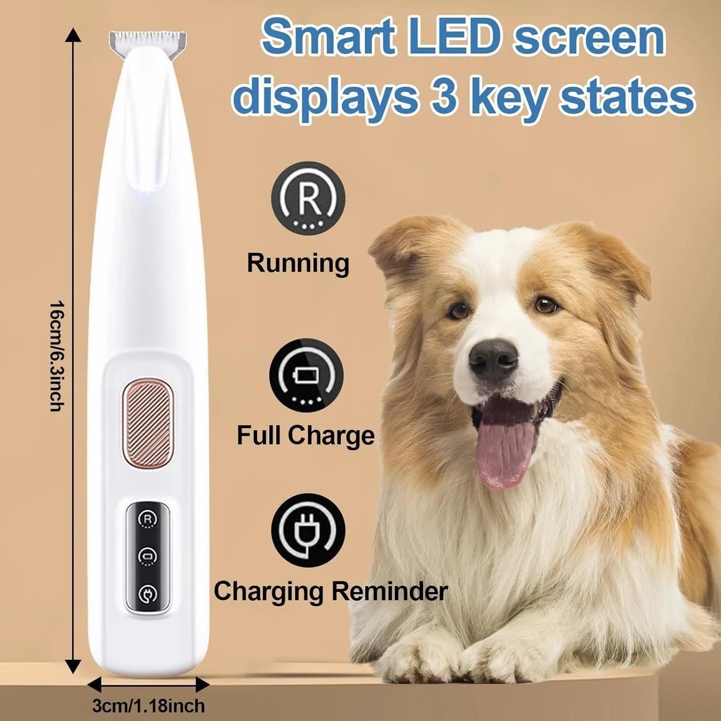 Patounet Tondeuse Pour Chat Électrique Ultra-Silencieuse Lames Hypoallergéniques Rechargeable