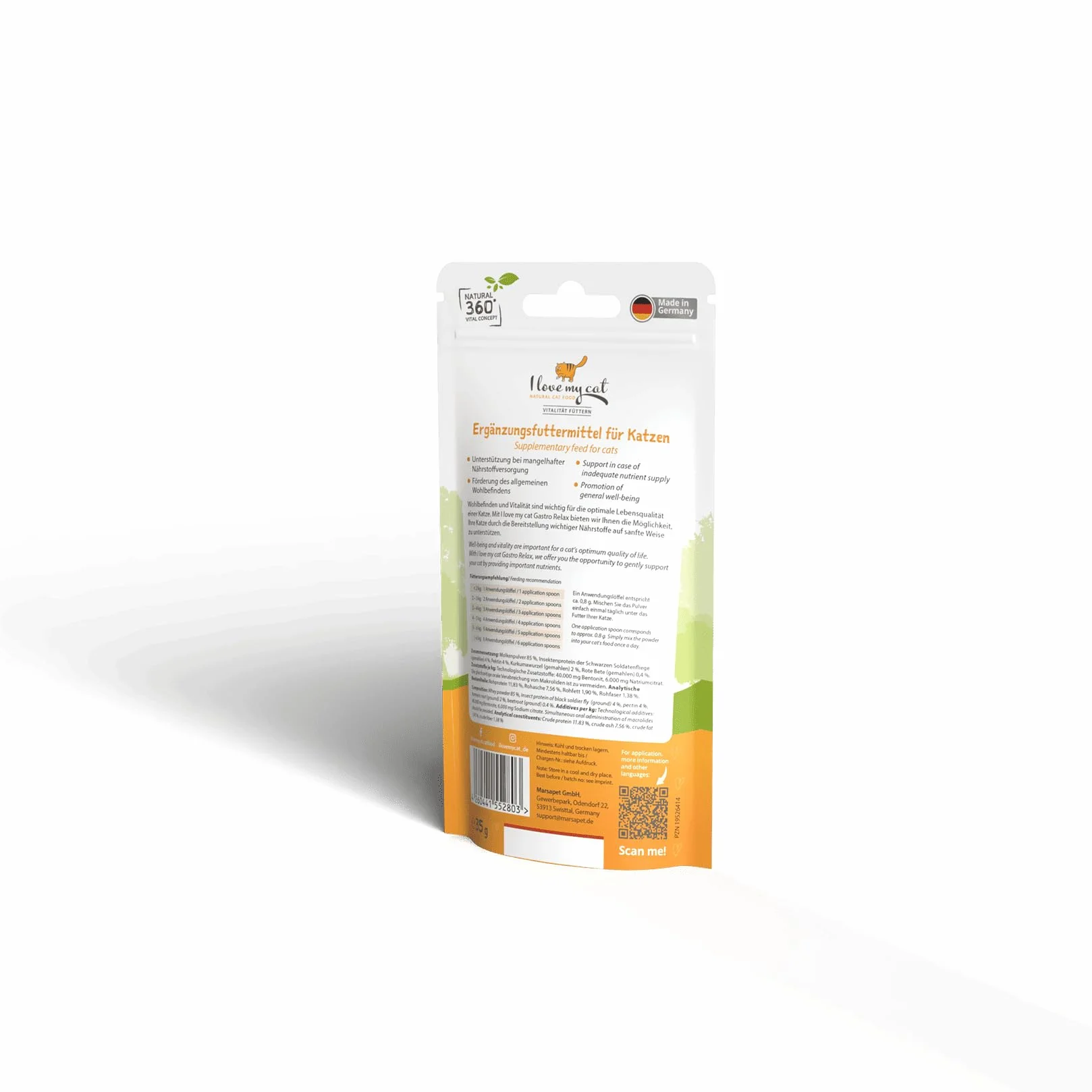 NATURAL CAT FOOD Gastro Relax Poudre pour Chats 35g