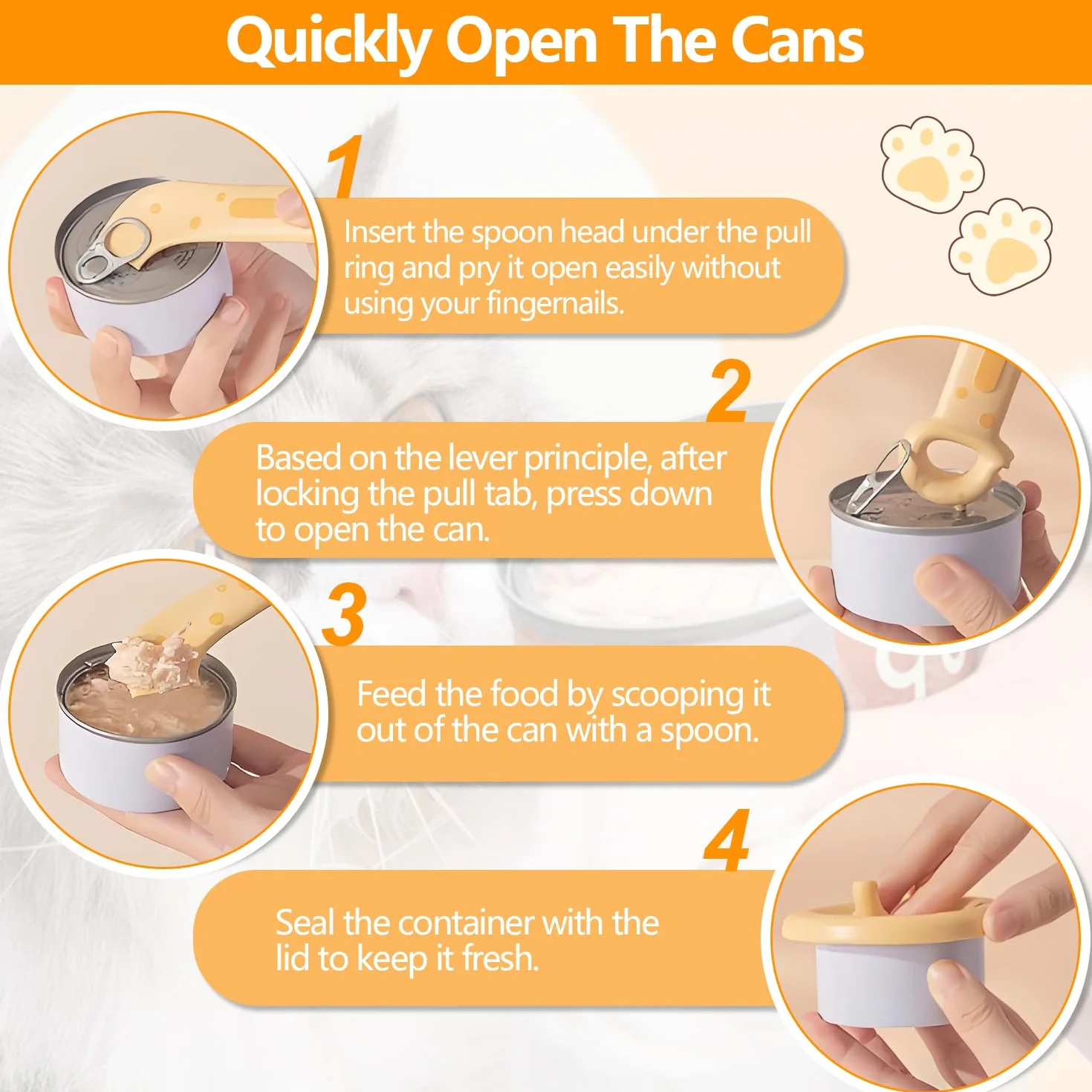Couvercle Boite de Conserve Silicone Antidérapant D'étanchéité Ouverture Portable Ouvre-Boîte Multifonction pour Chats et Chiens