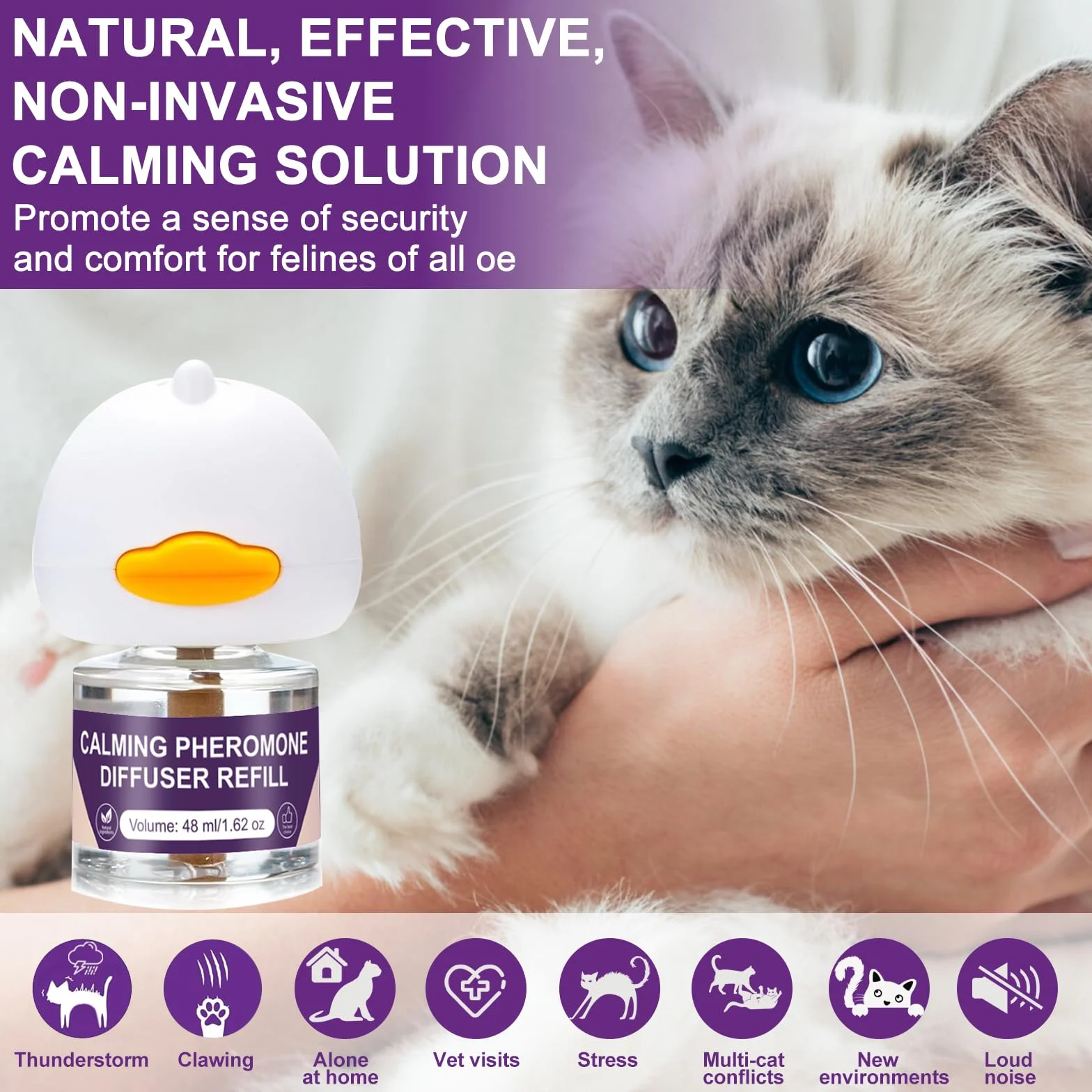SLE Diffuseur de Phéromones Calmantes pour Chat 3 Recharges Anti-Stress
