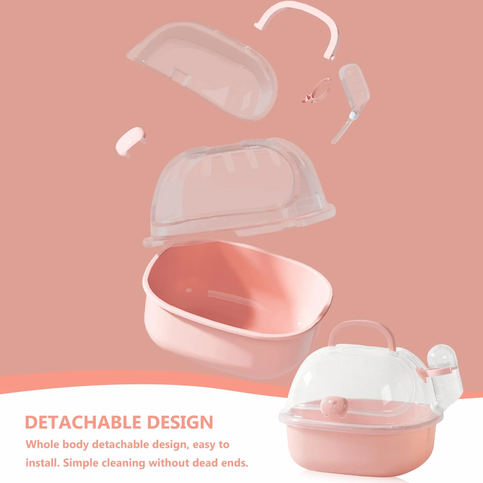 Cage de transport portable pour hamster 20 x 18 x 19 cm avec bouteille d'eau