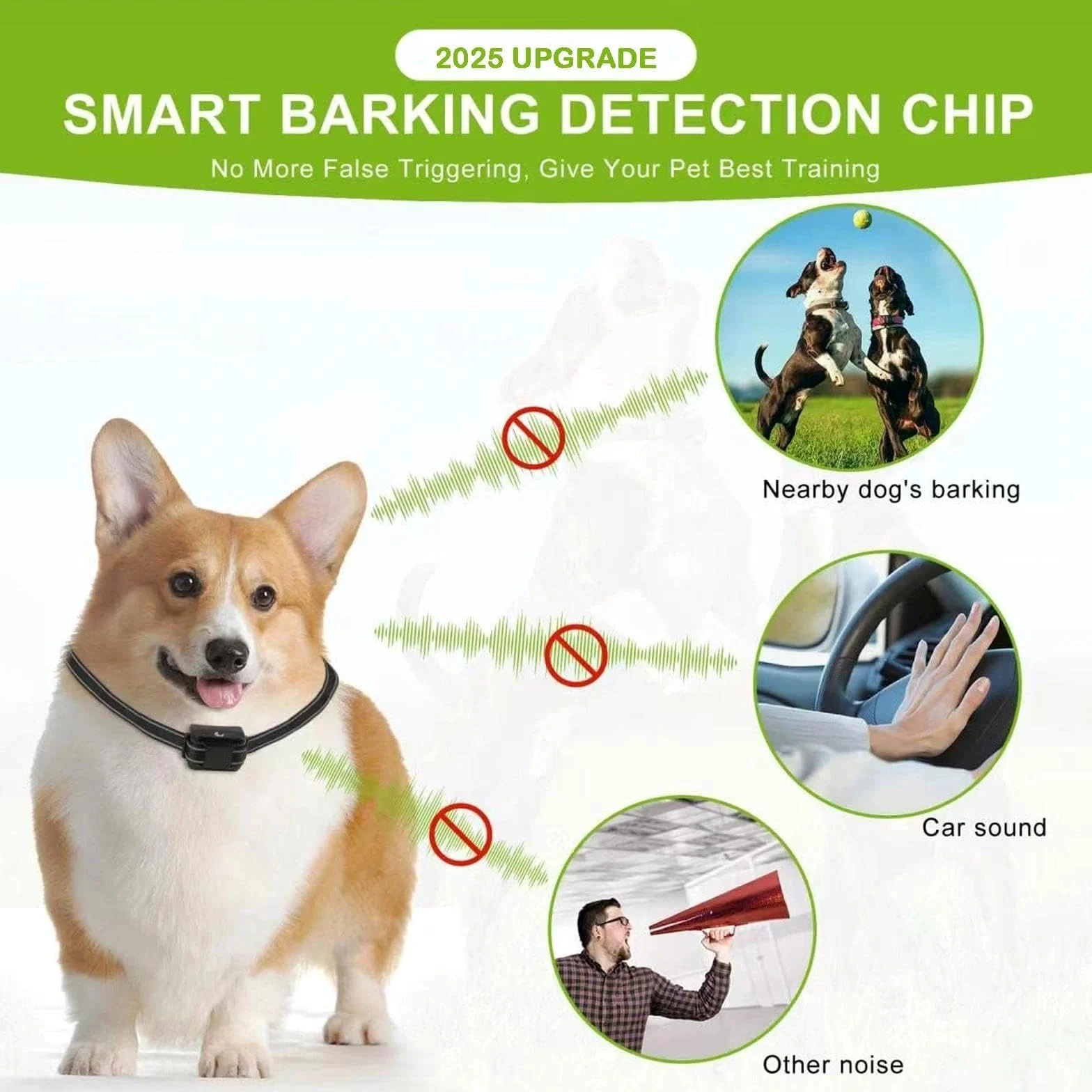Collier lumineux pour chien (design à double sangle), luminosité réglable, collier pour chien rechargeable (noir)