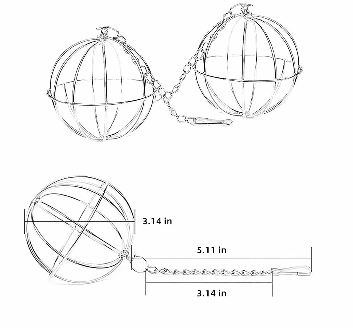 Esteopt Lot de 2 balles en acier inoxydable pour cochons d'Inde hamsters rongeurs