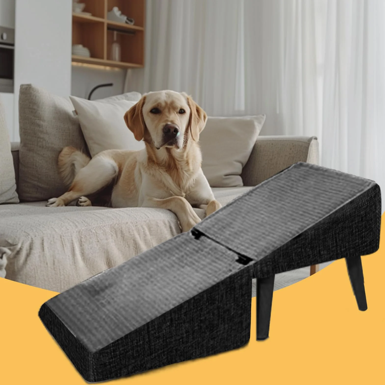 Rampe pour chien, canapé, lit, en bois, antidérapante, pliable, multifonctionnelle, antidérapante, pour petits chiens et chiens âgés blessés