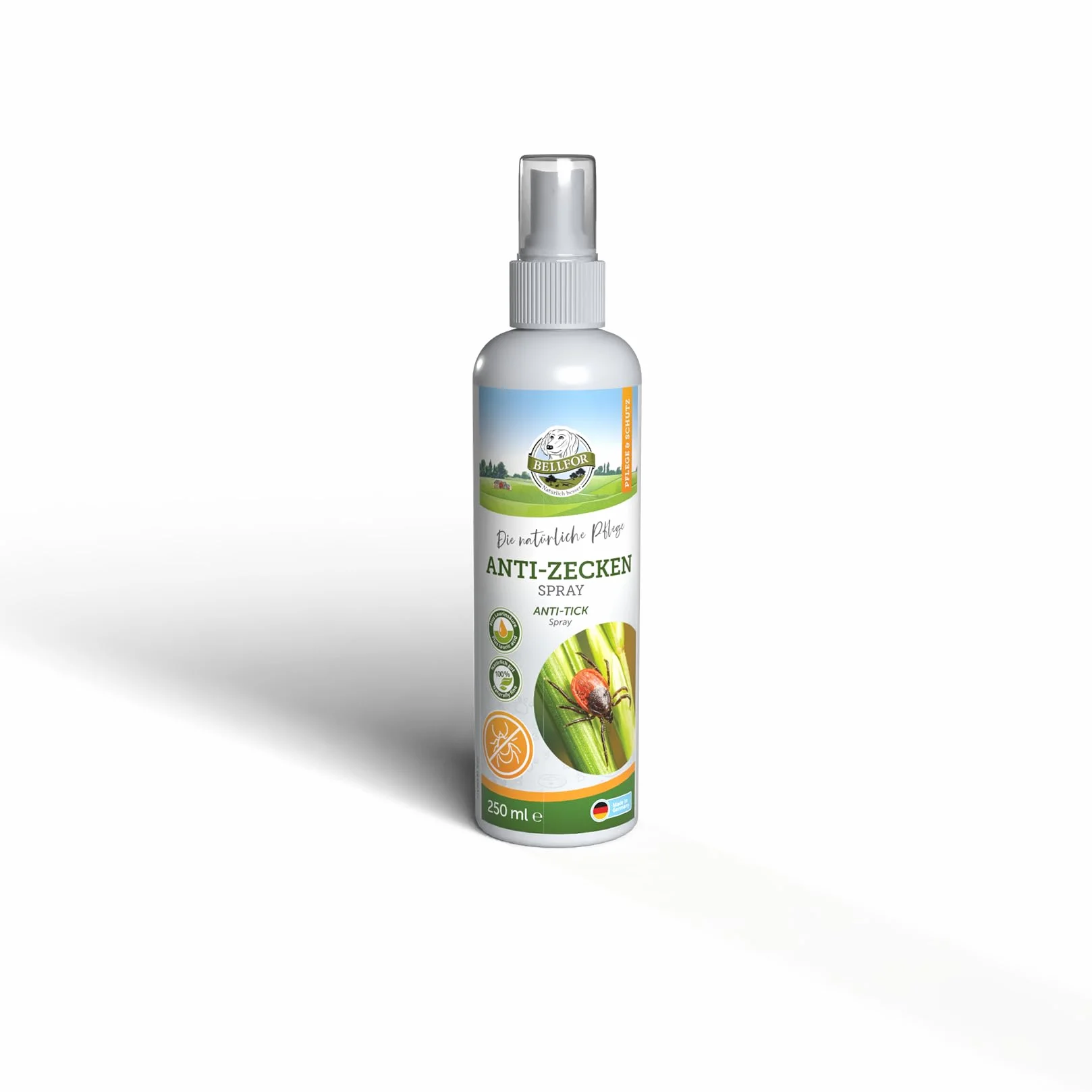 Bellfor Anti-Tiques Spray Chien 250 ML Protection Naturelle Contre Les Tiques à Base d'Huile de Coco Répulsif Longue Durée
