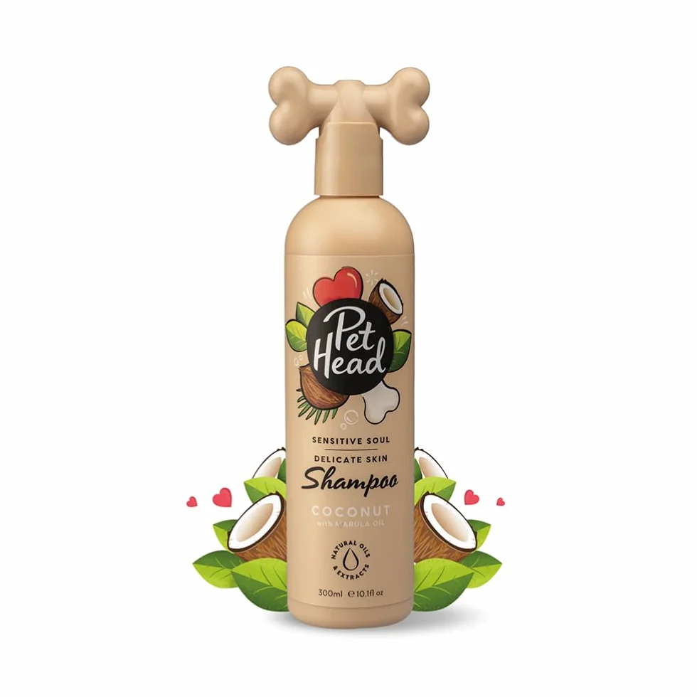 Pet Head Sensitive Soul Shampoing pour Chien | Parfum de Noix de Coco | Shampoing pour Peaux sensibles | Toilettage Professionnel | Naturel | Formule Douce pour Chiots | 300ml