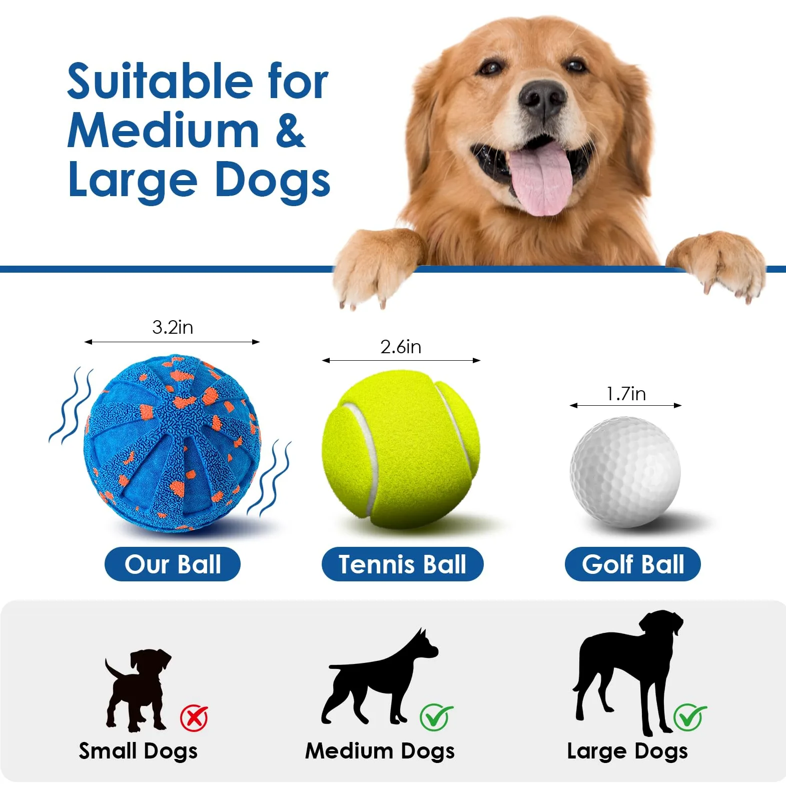 DFQ Balle interactive pour chien, jaune