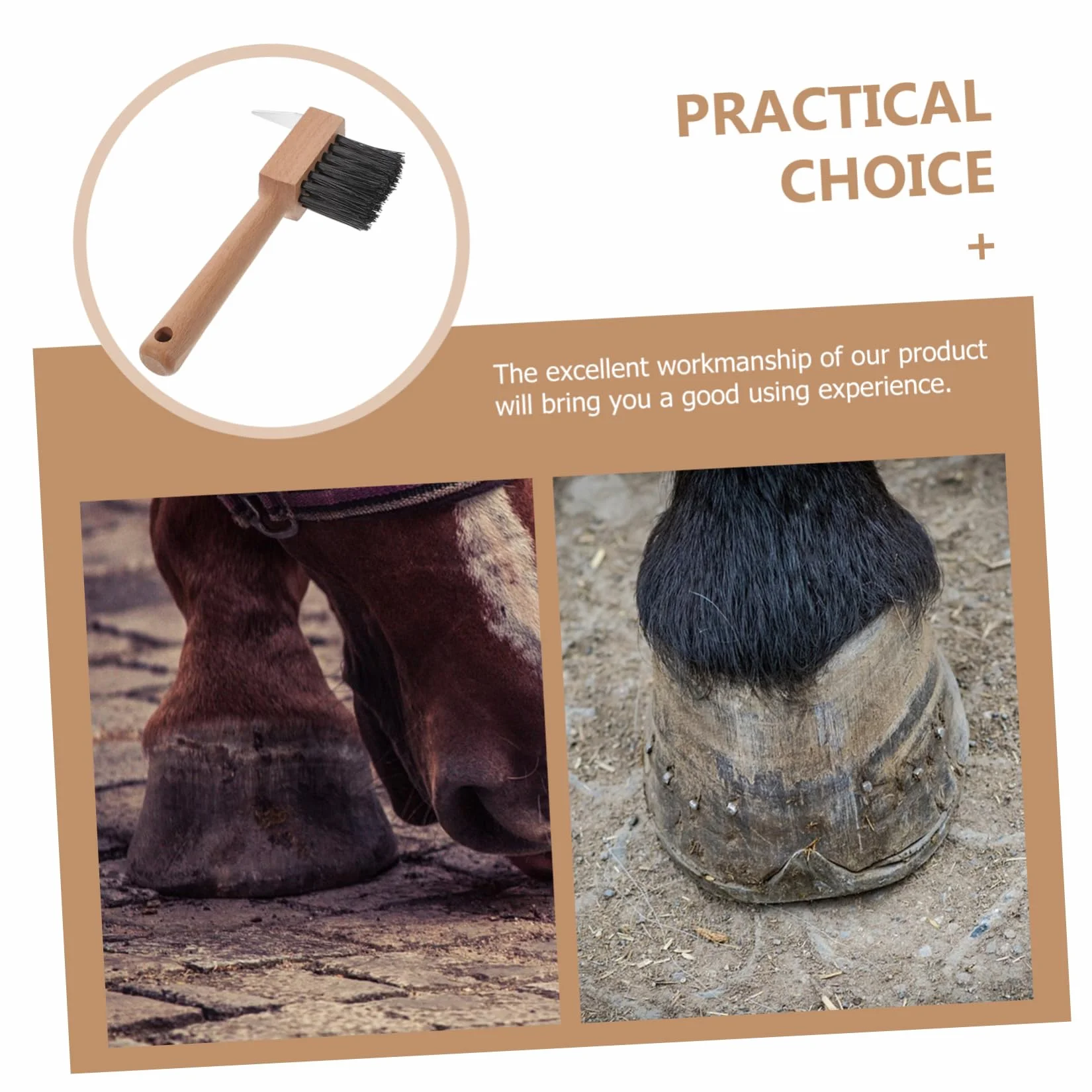 Toyvian Brosse À Sabots Pour Chevaux Et Bovins Outil De Réparation Portable 6.69x3.94x1.18in