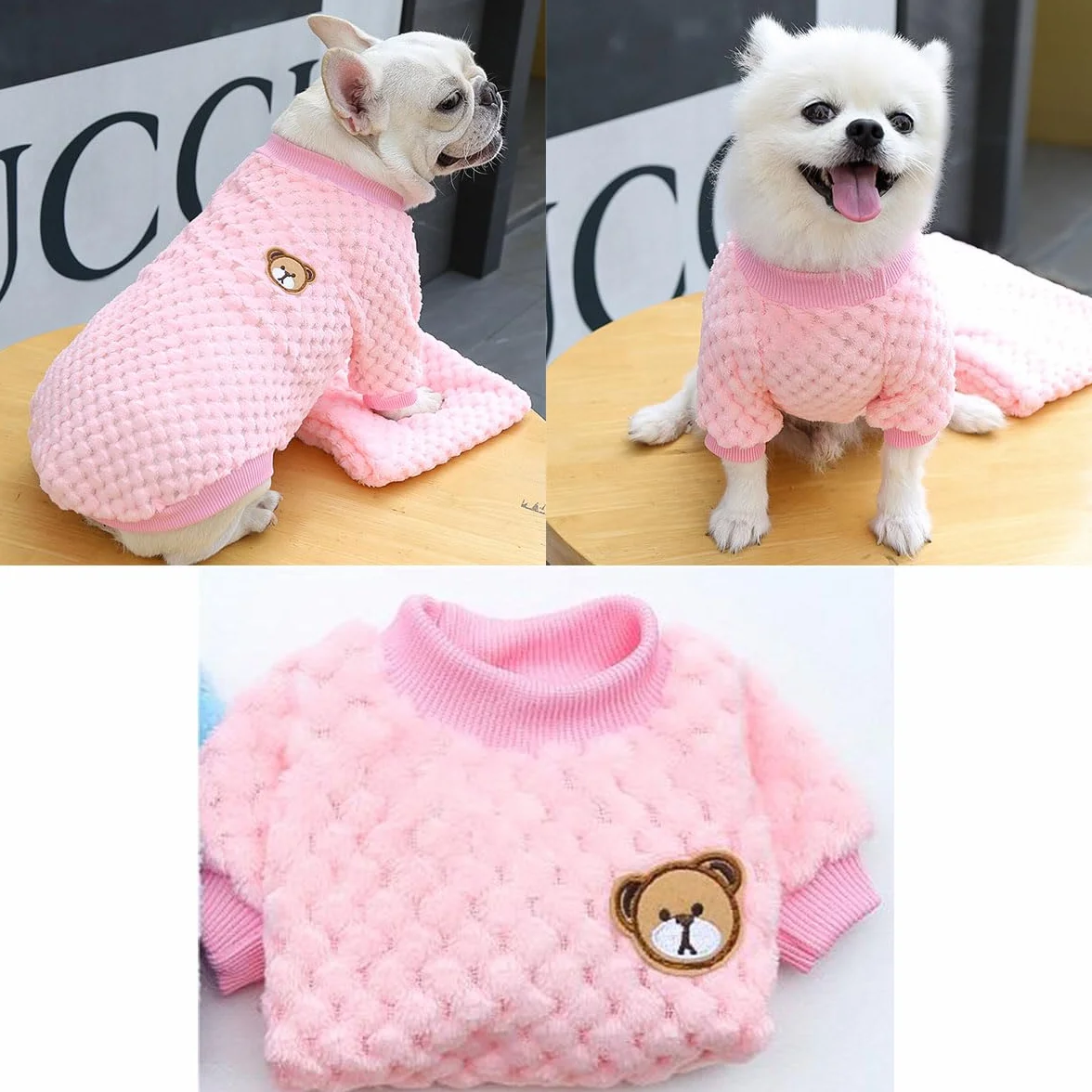 Pull Polaire Chien Chat Manteau Hiver Chaud L Rose