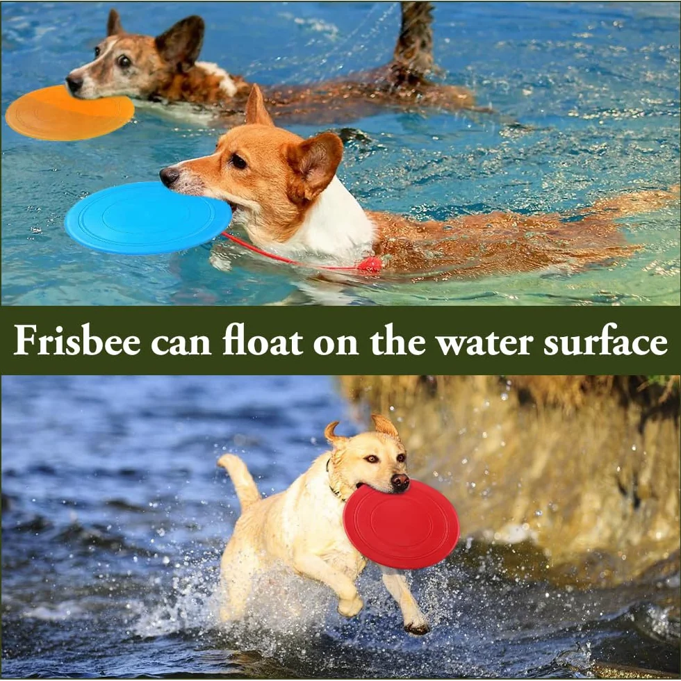 Frisbee pour Chien en Silicone Disque Volant Jouet Interactif Plein Air Petits et Moyens Chiens
