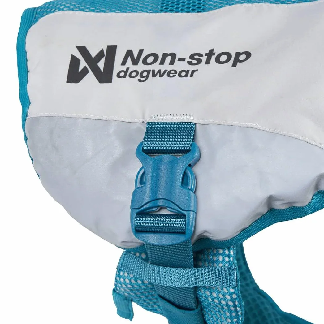 Non-Stop Dogwear Gilet Rafraîchissant pour Chien, Gris Clair/Bleu Sarcelle, Taille L