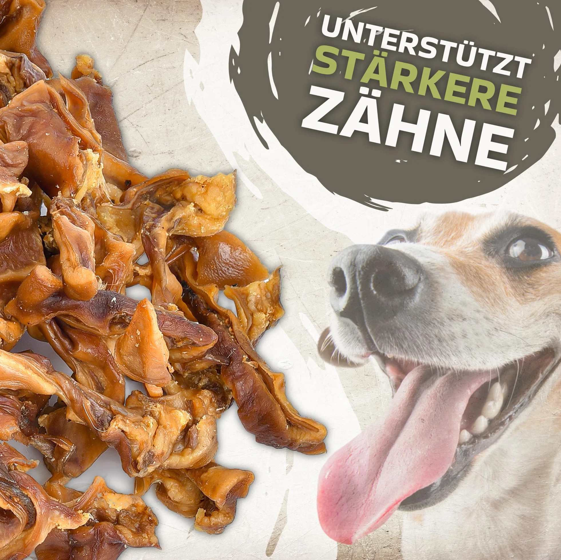 Oreilles de porc naturelles en bandes 1 kg | Idéal pour les petits chiens | Bandes d'oreilles de porc saines comme article à mâcher pour votre chien
