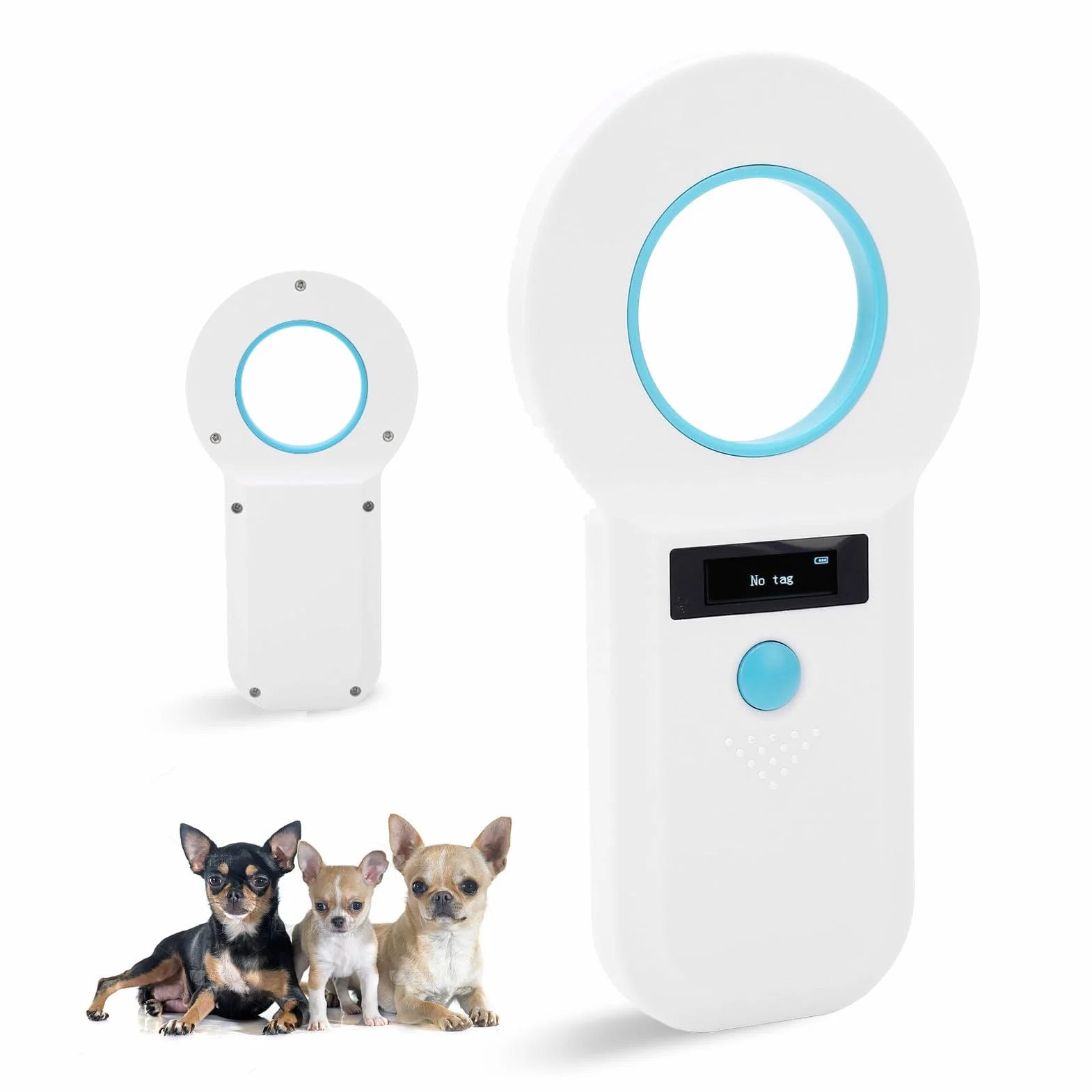 Scanner de Lecteur de Puces pour Animaux de Compagnie, Scanner D'identification de Puce RFID pour Animaux de Compagnie avec Stockage de Données de 128 Enregistrements, Scanner