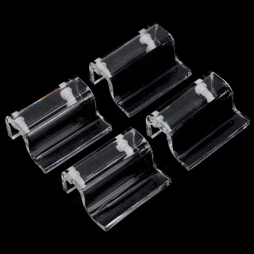 Clip de Couvercle en Verre pour Aquarium Support Acrylique Clips avec Vis 4 Pièces